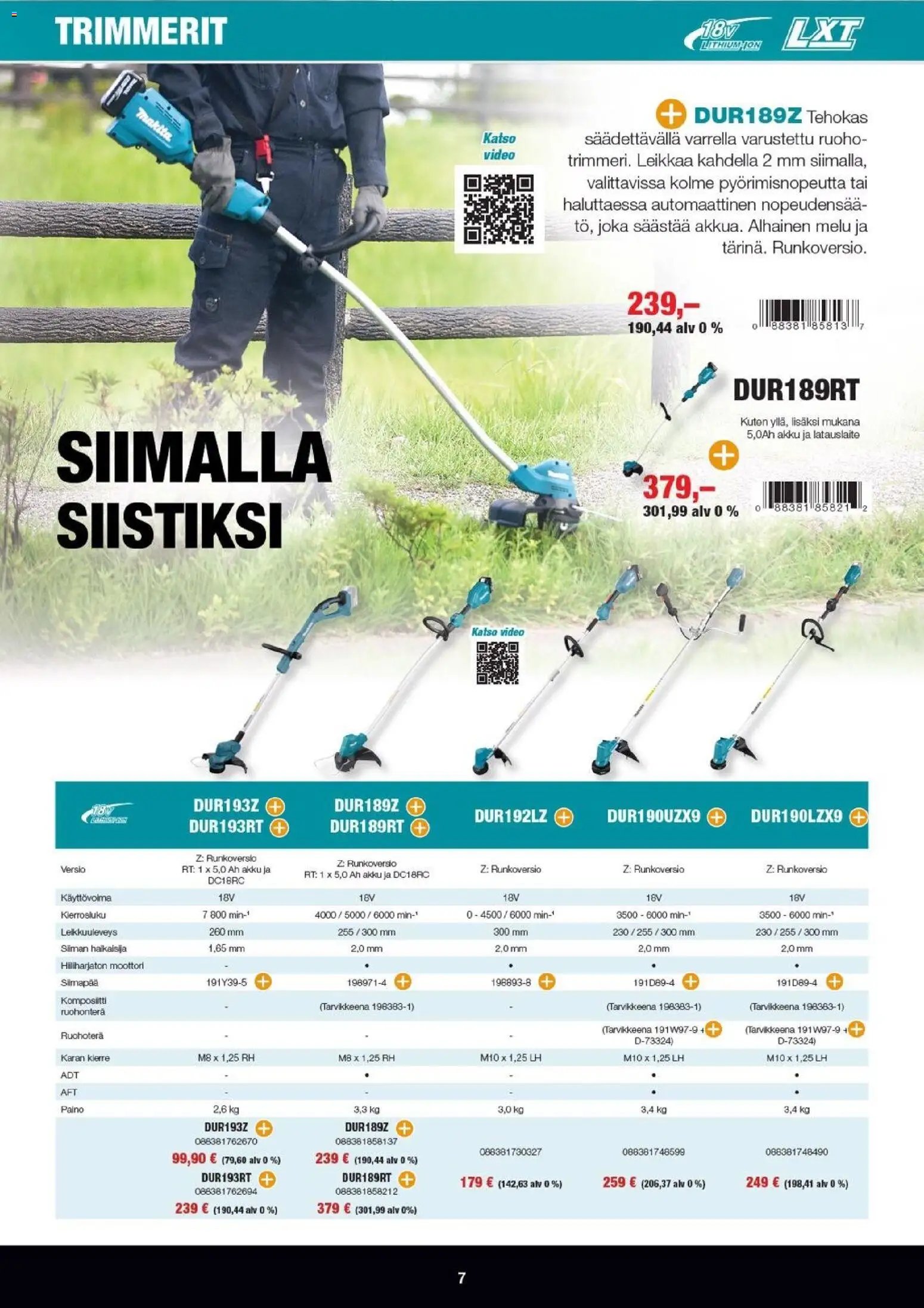 Makita tarjoukset - LXT Puutarha 2026
