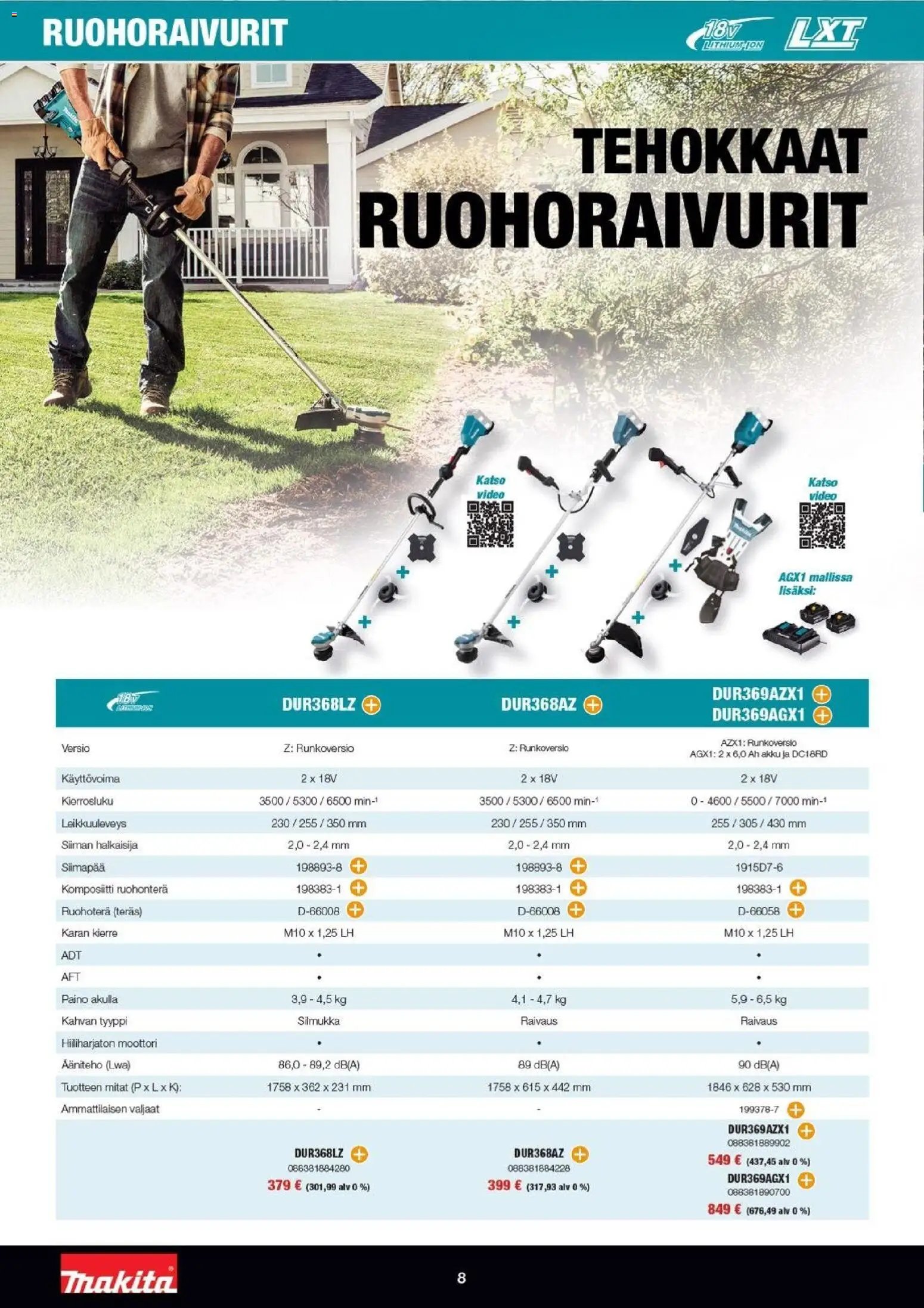 Makita tarjoukset - LXT Puutarha 2026