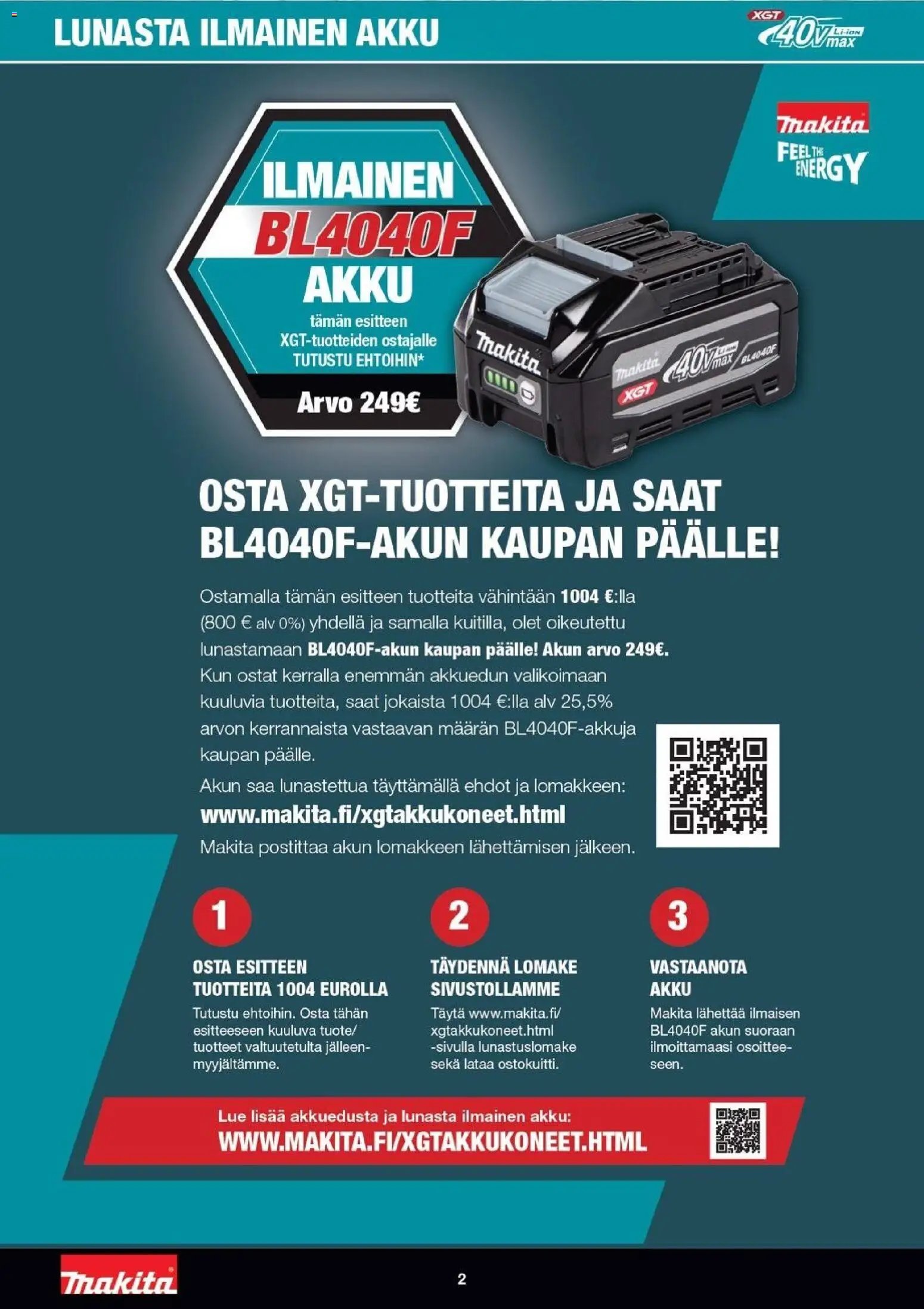 Makita tarjoukset - XGT esite 2026