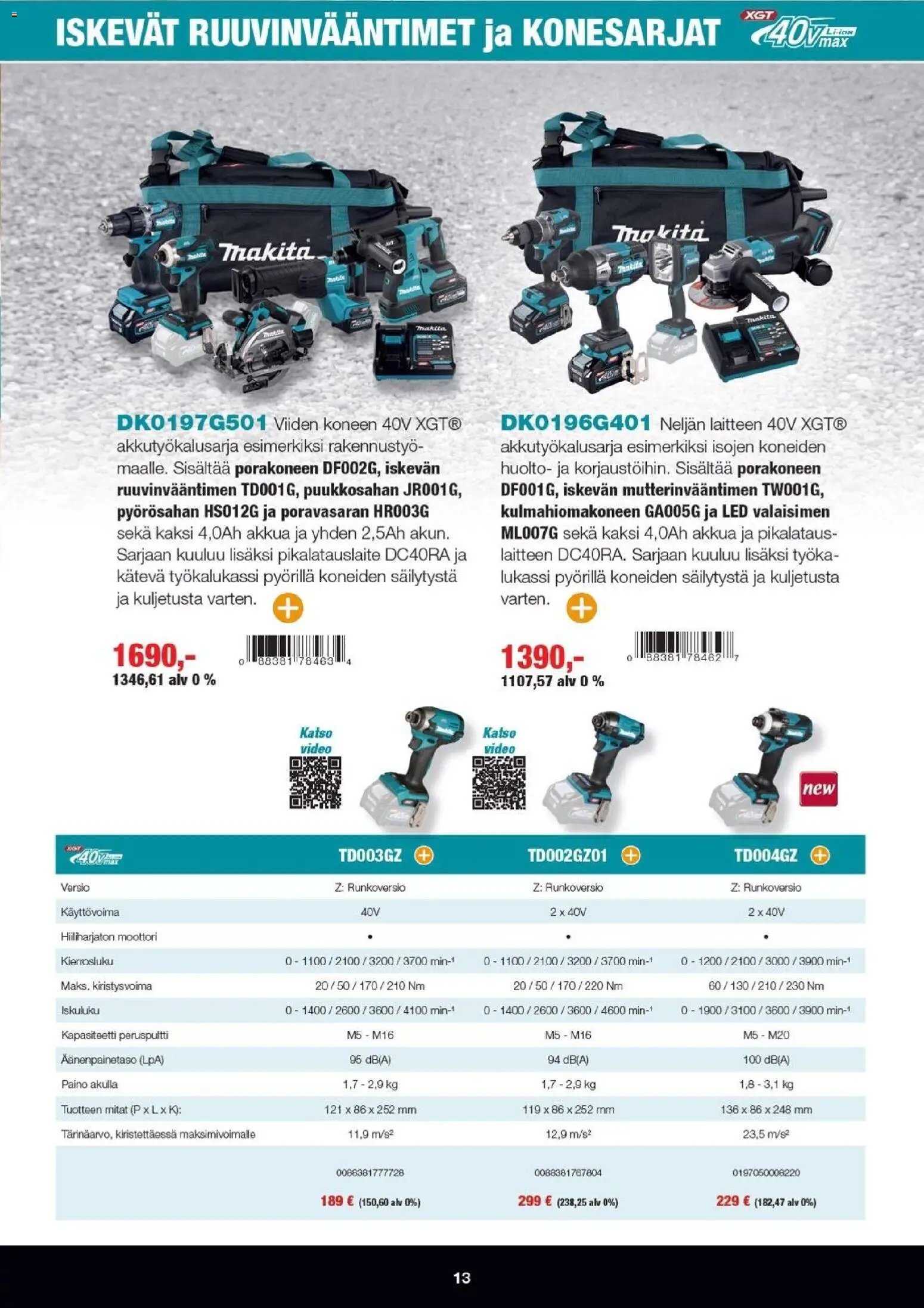 Makita tarjoukset - XGT esite 2026