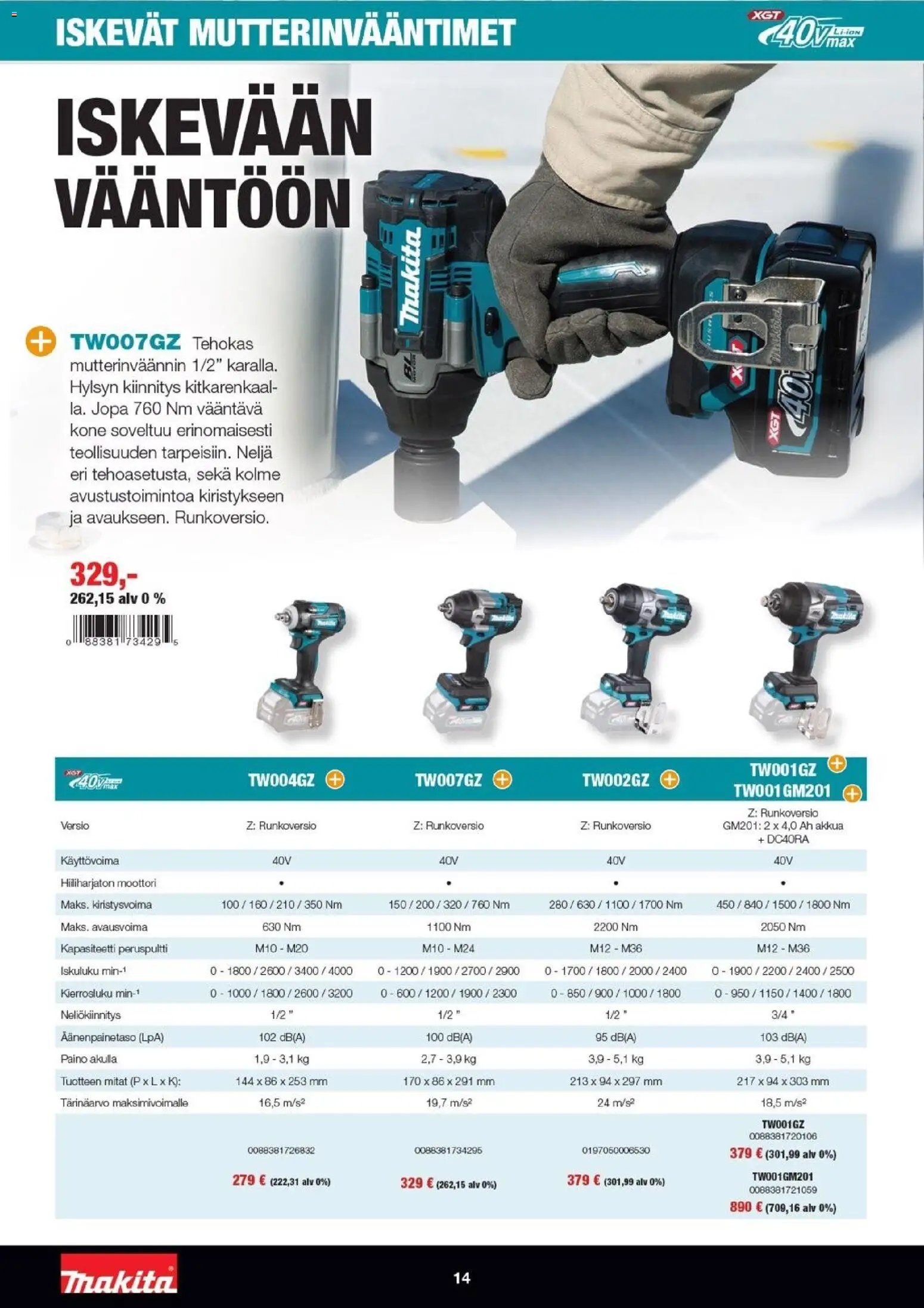 Makita tarjoukset - XGT esite 2026
