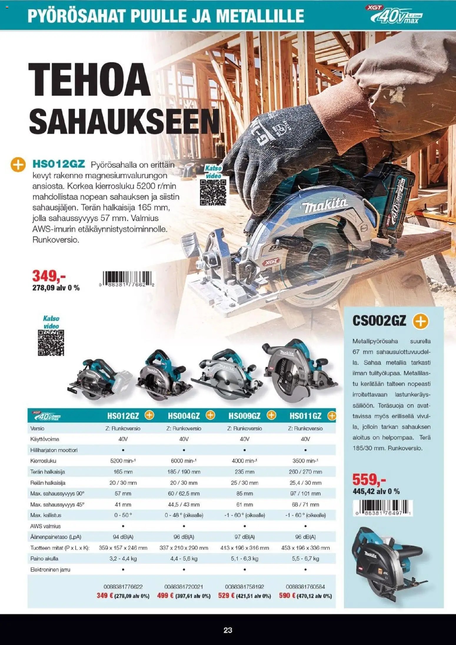 Makita tarjoukset - XGT esite 2026
