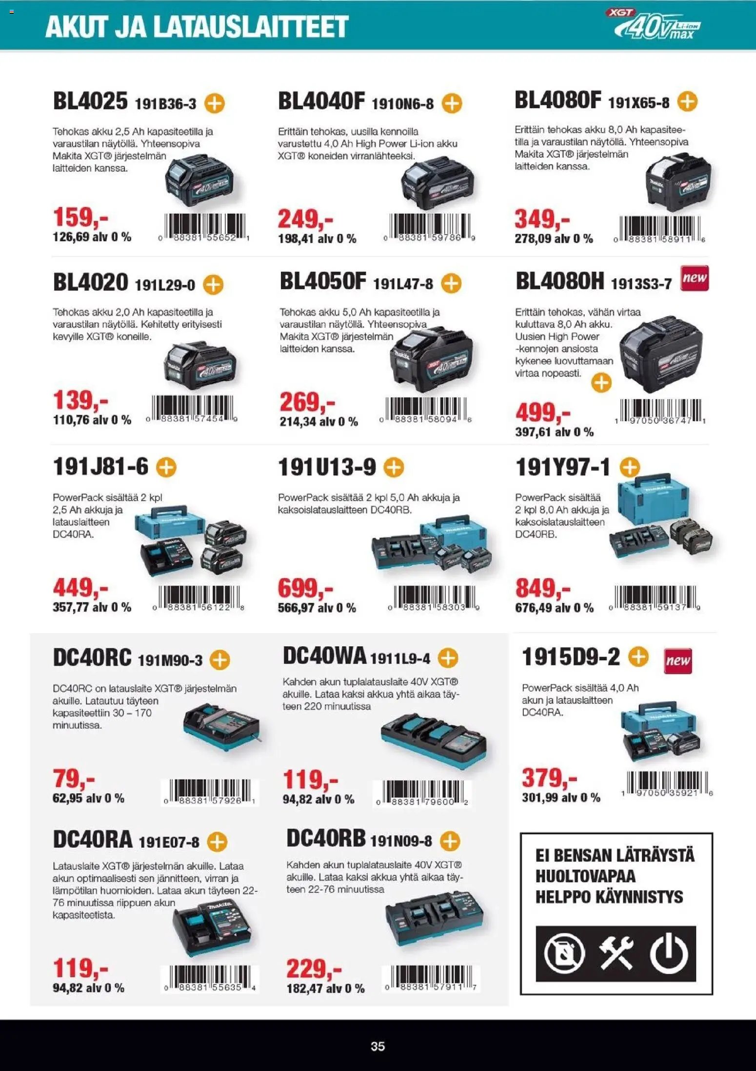 Makita tarjoukset - XGT esite 2026
