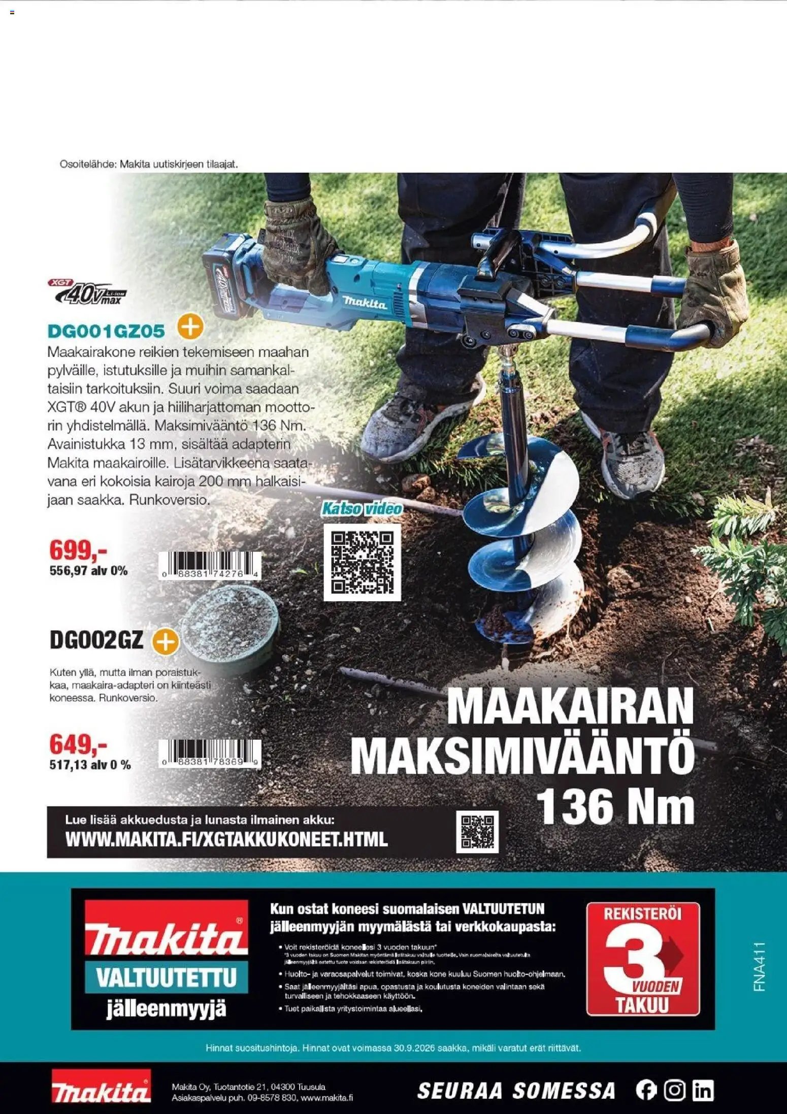 Makita tarjoukset - XGT esite 2026