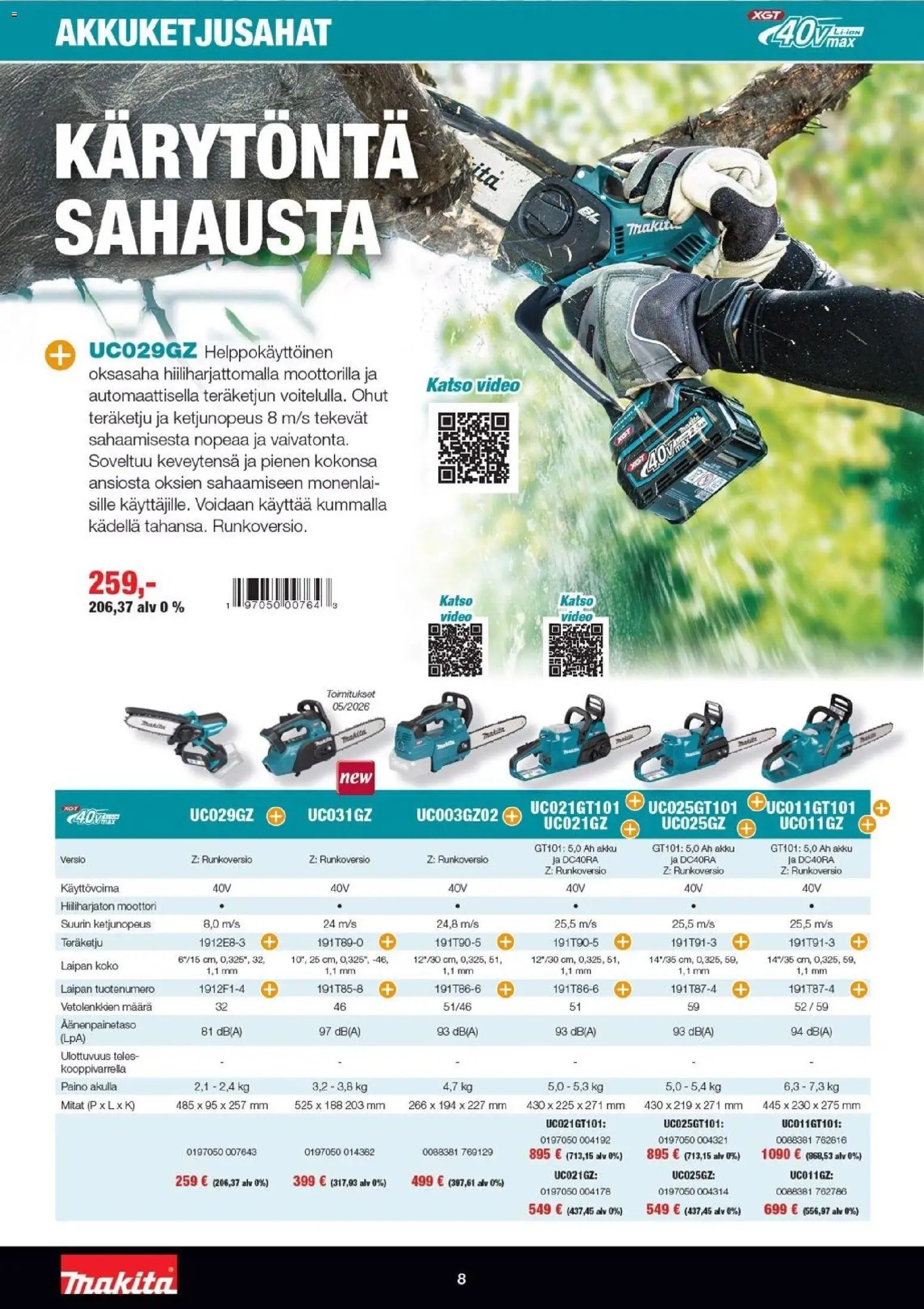Makita tarjoukset - XGT esite 2026
