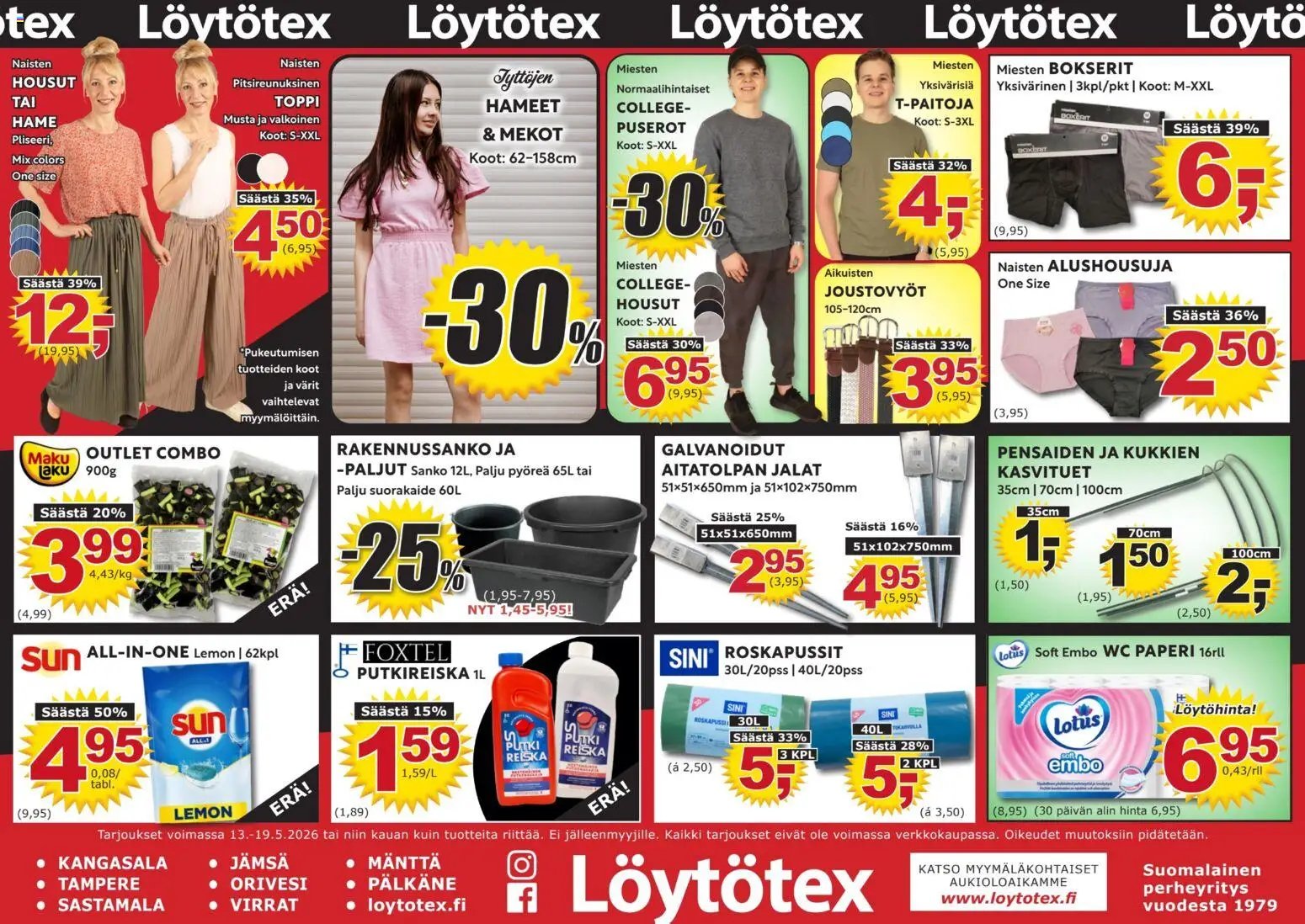 Löytötex tarjoukset