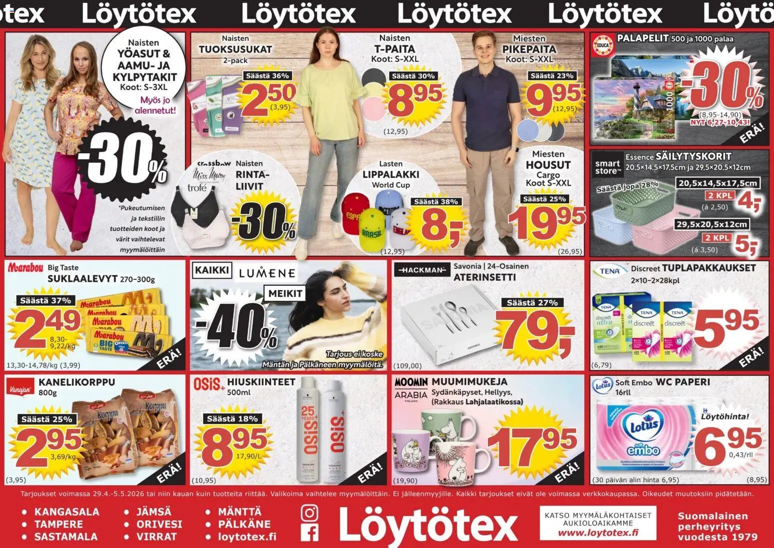 Löytötex tarjoukset