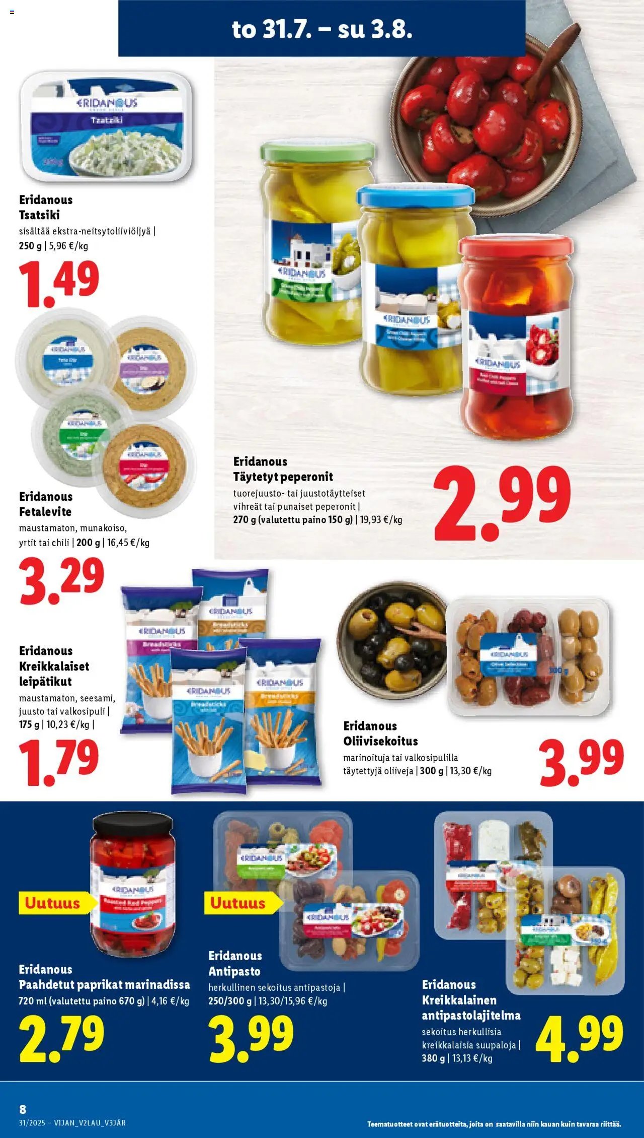 Lidl tarjoukset (2025-07-31 - 2025-08-06)