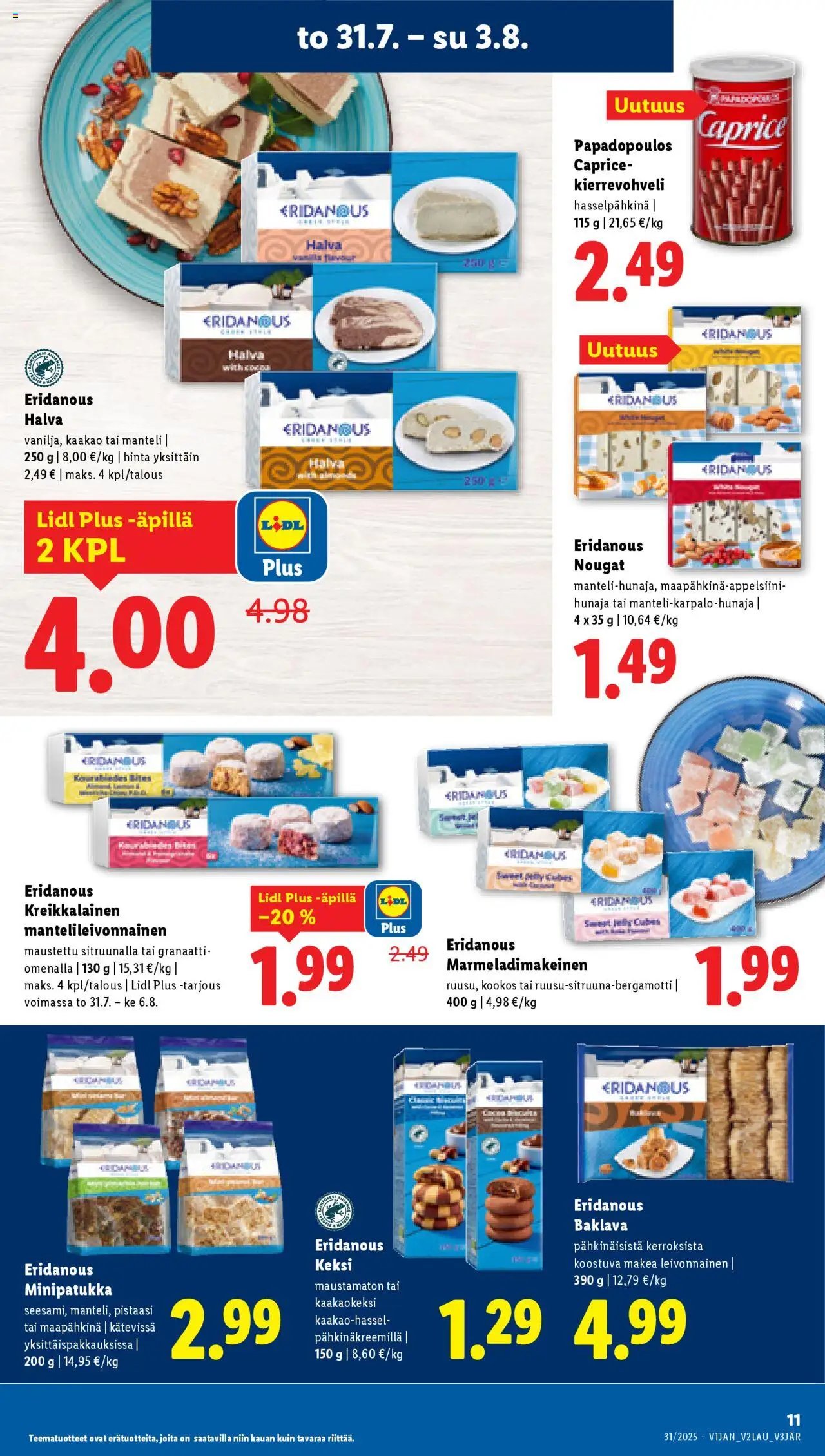 Lidl tarjoukset (2025-07-31 - 2025-08-06)