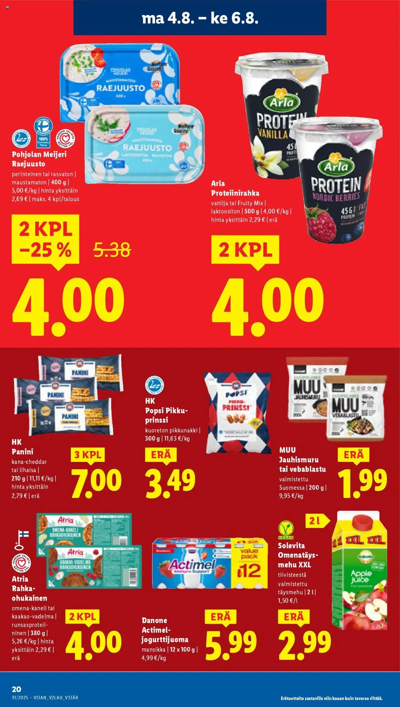 Lidl tarjoukset (2025-07-31 - 2025-08-06)