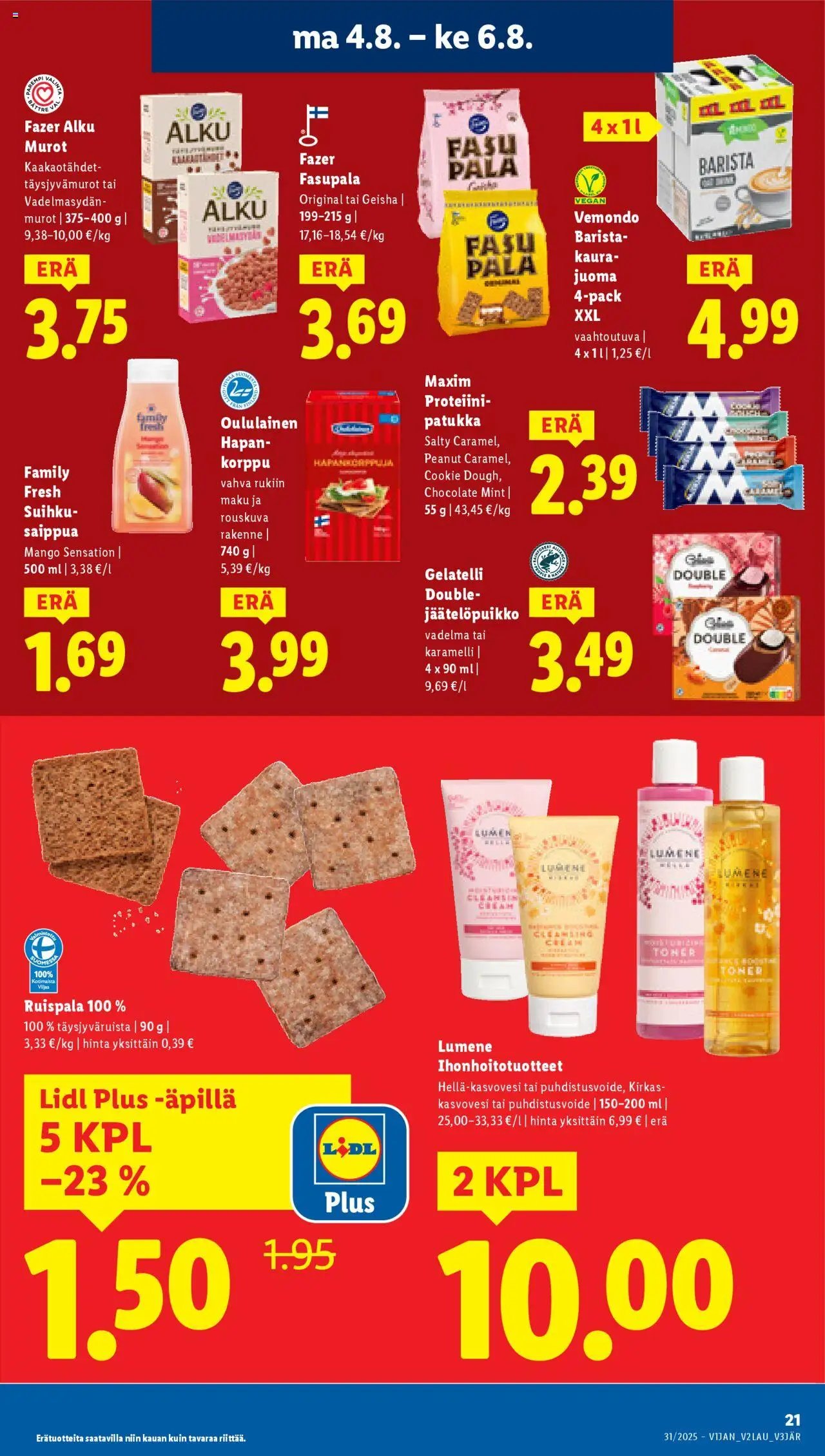 Lidl tarjoukset (2025-07-31 - 2025-08-06)