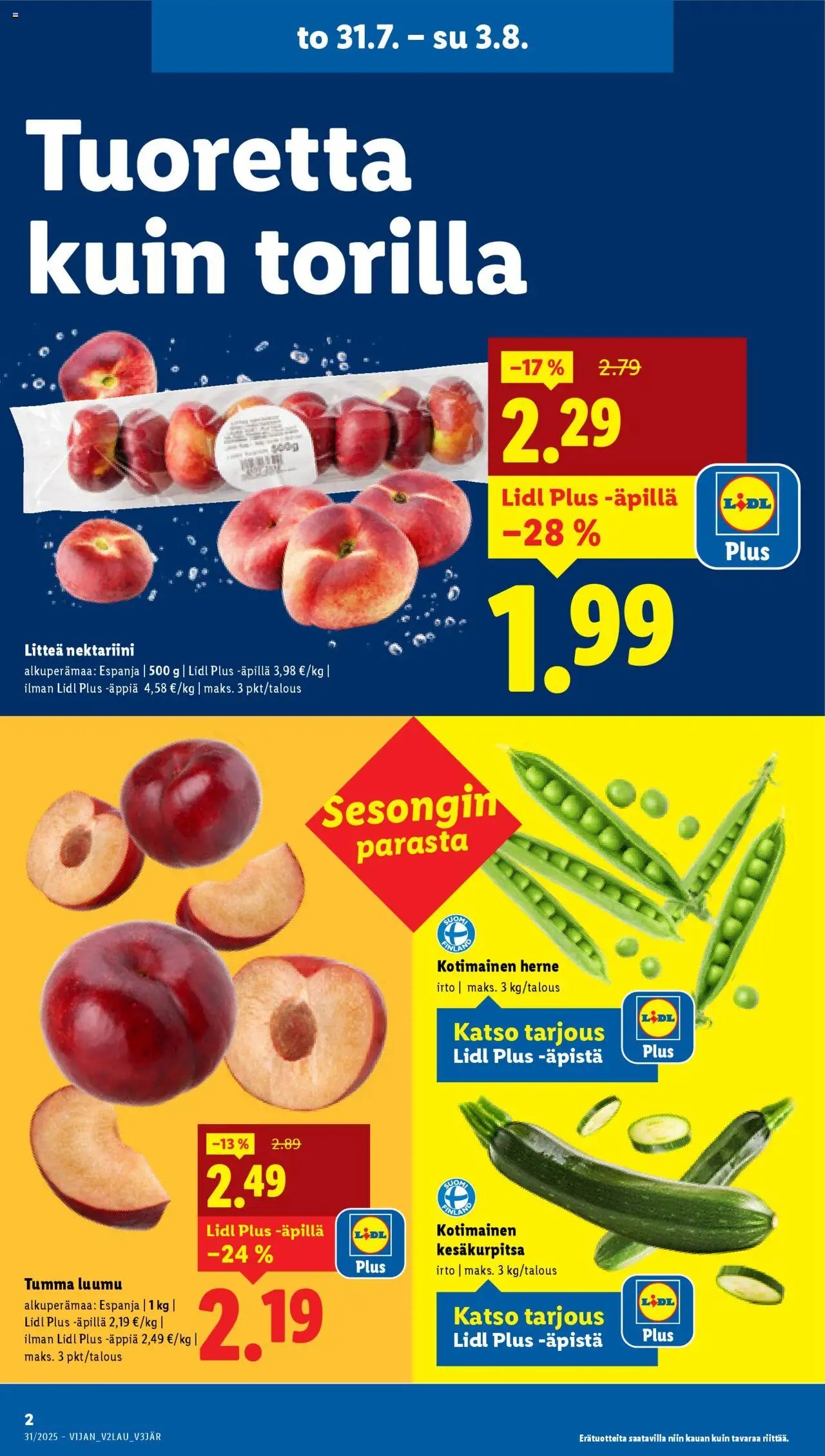 Lidl tarjoukset (2025-07-31 - 2025-08-06)