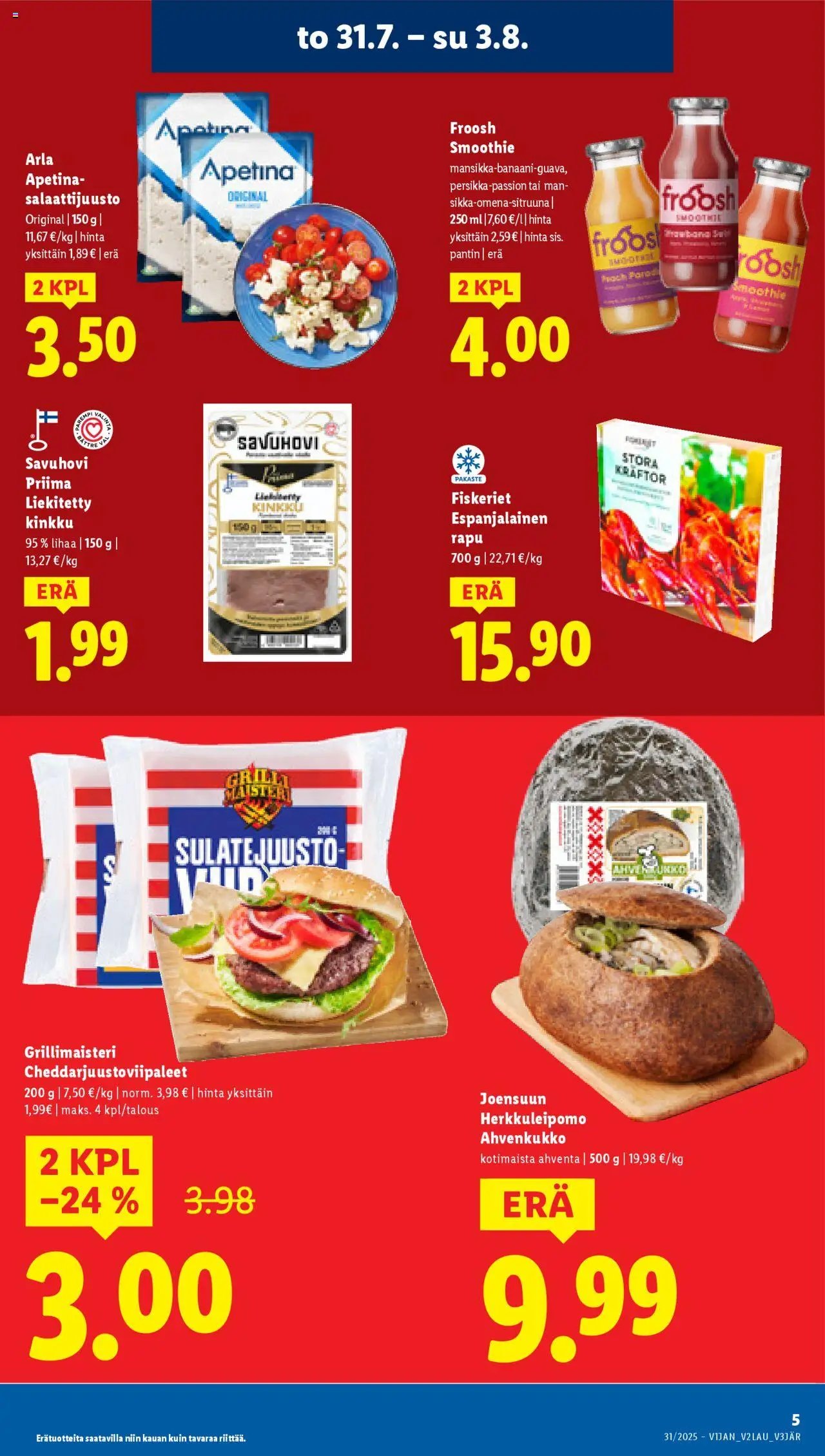 Lidl tarjoukset (2025-07-31 - 2025-08-06)