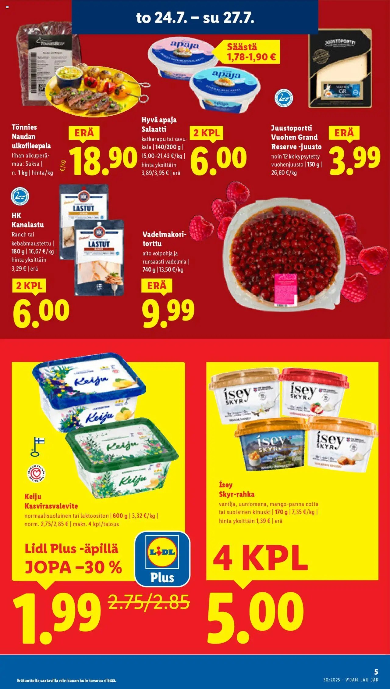 Lidl tarjoukset (2025-07-24 - 2025-07-30)