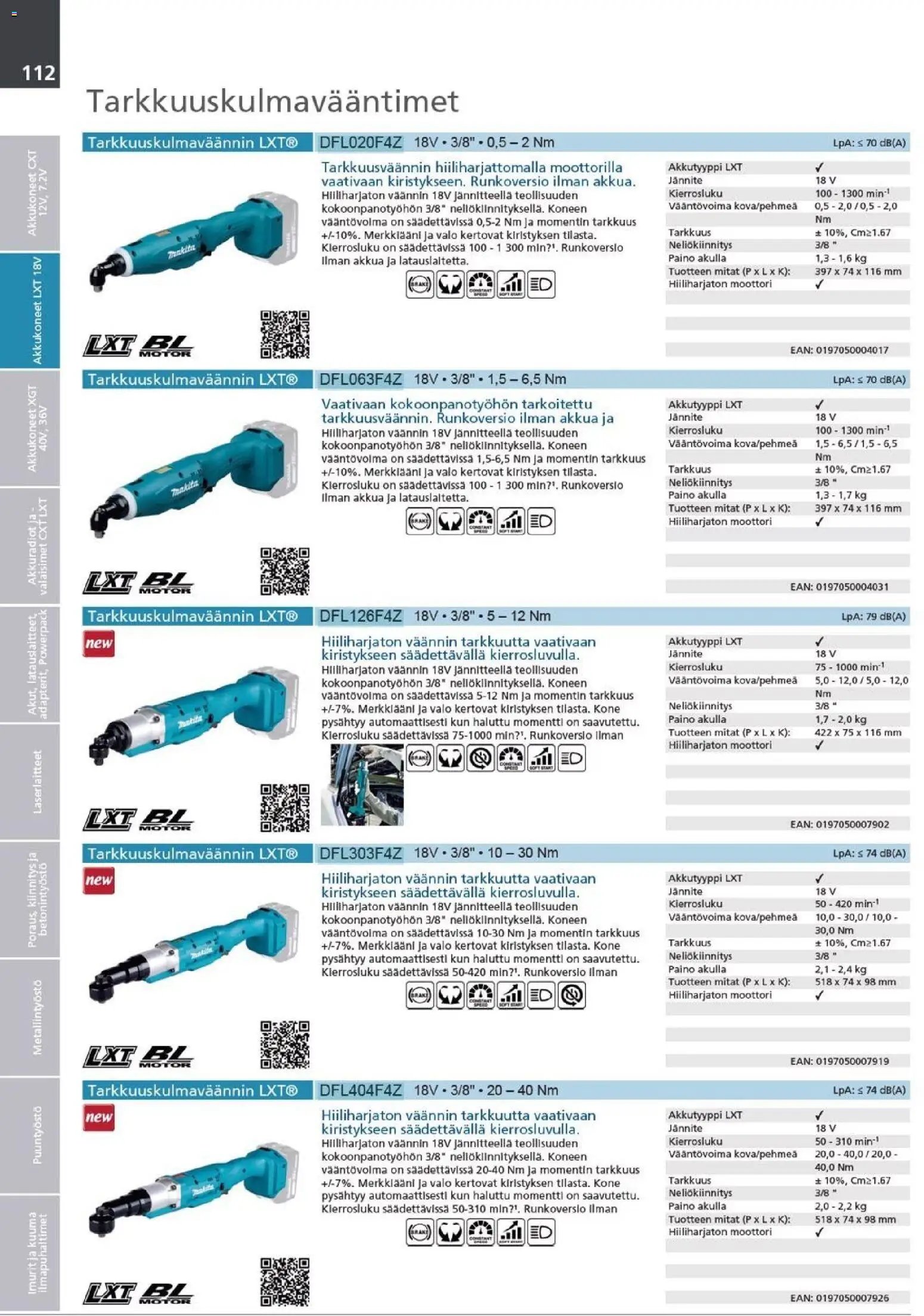 Makita - Tuoteluettelo 2026