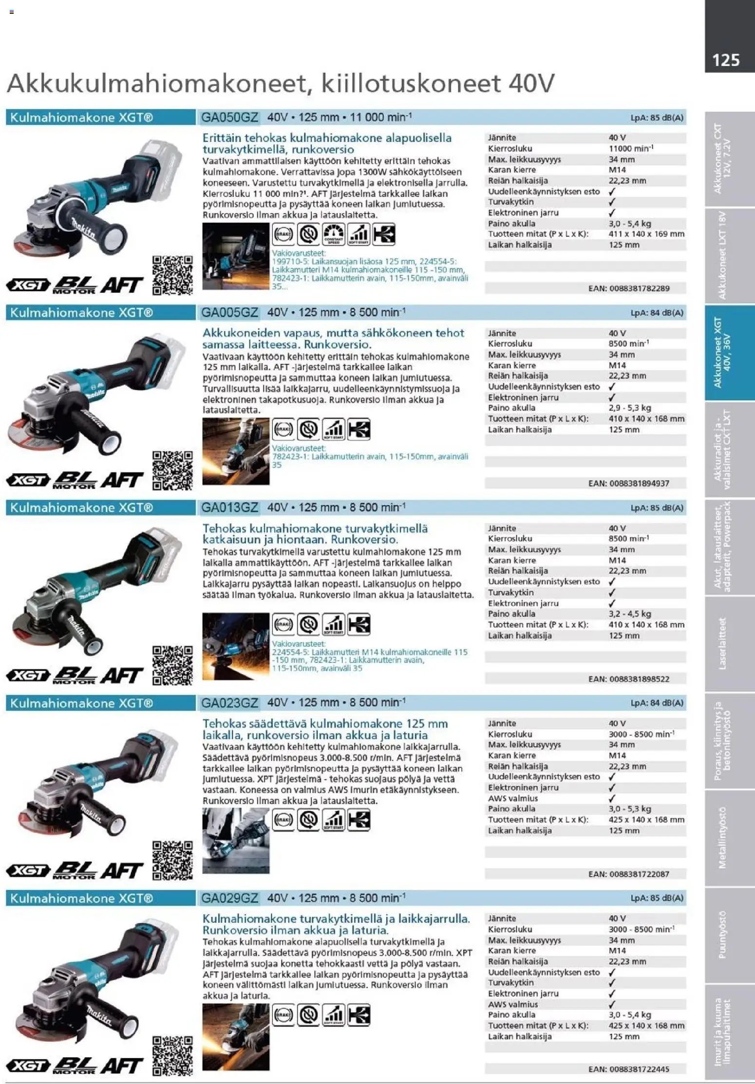 Makita - Tuoteluettelo 2026