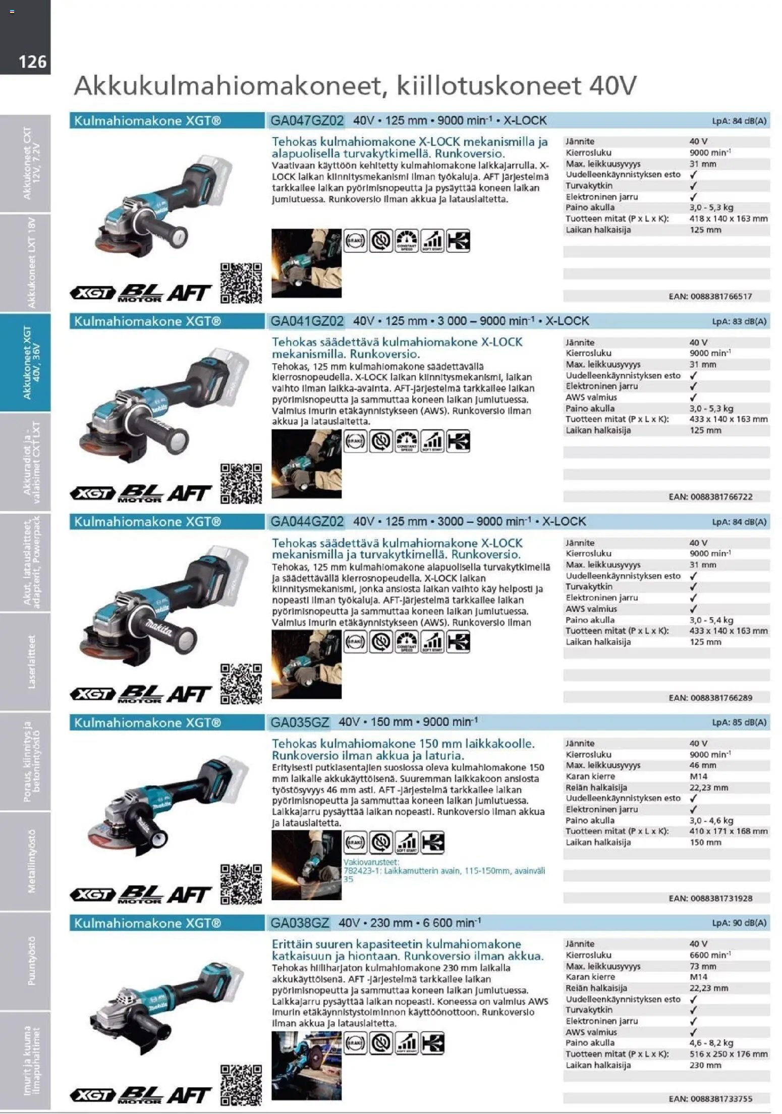 Makita - Tuoteluettelo 2026