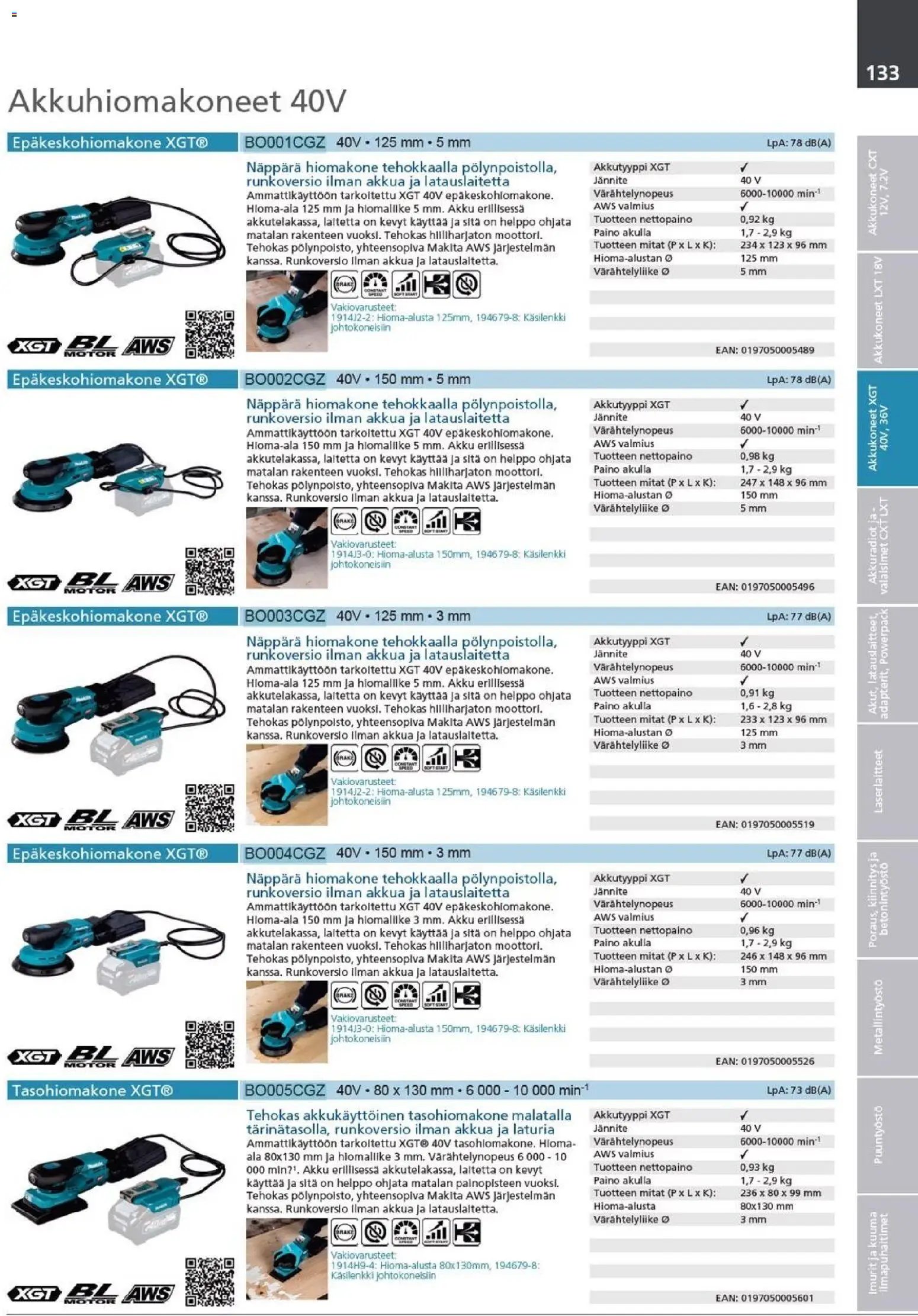 Makita - Tuoteluettelo 2026