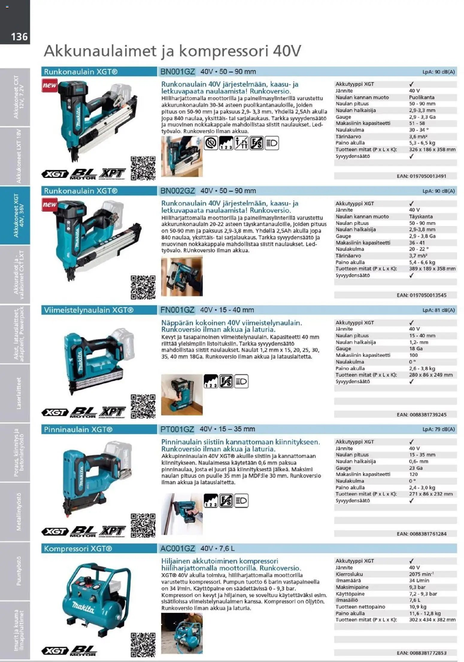 Makita - Tuoteluettelo 2026
