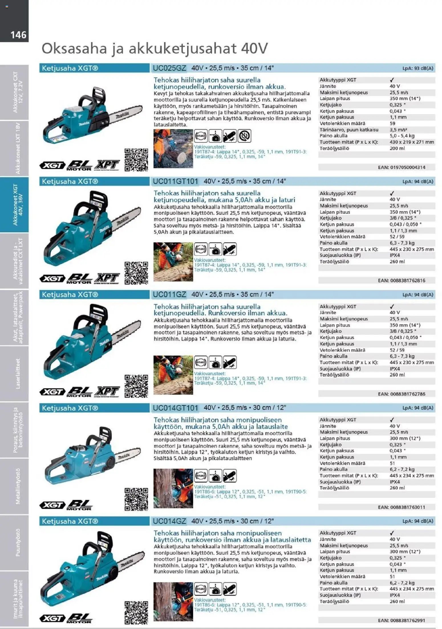 Makita - Tuoteluettelo 2026