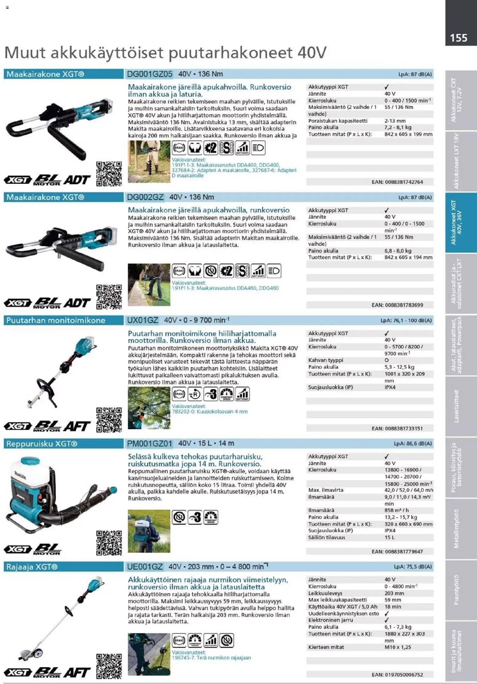Makita - Tuoteluettelo 2026