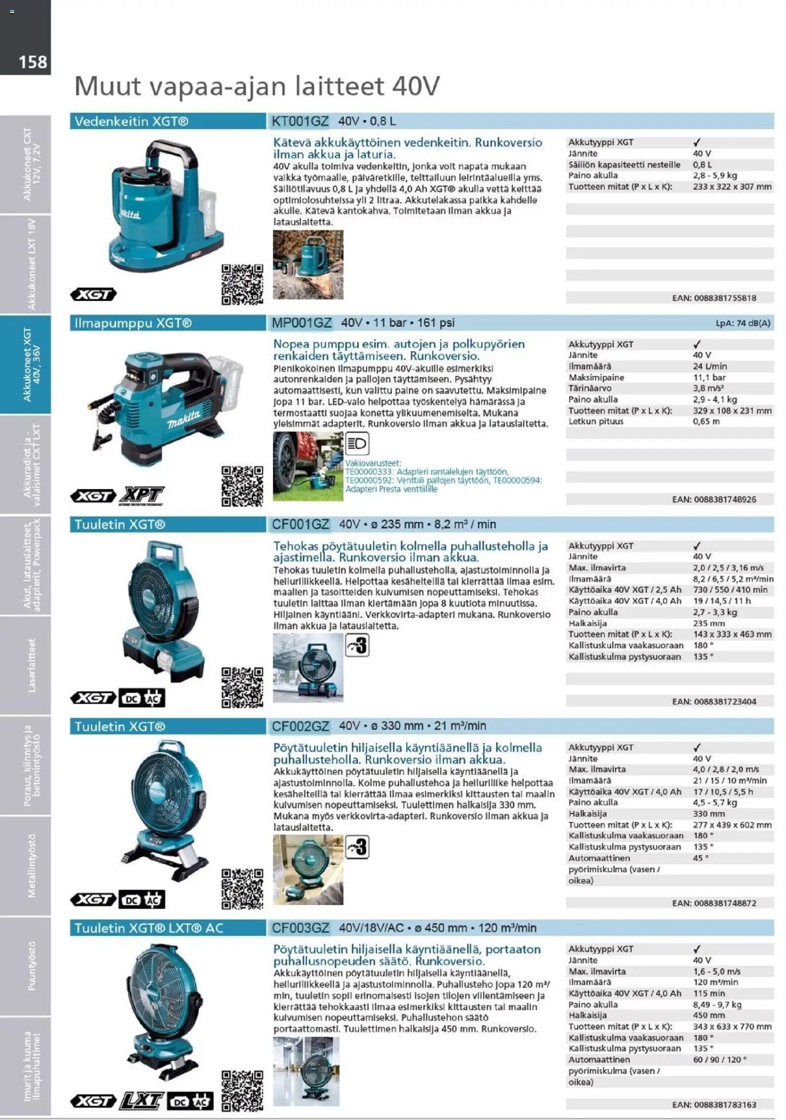 Makita - Tuoteluettelo 2026