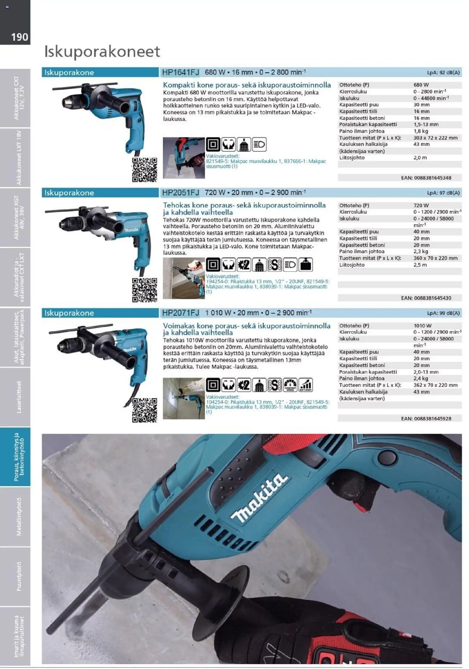Makita - Tuoteluettelo 2026