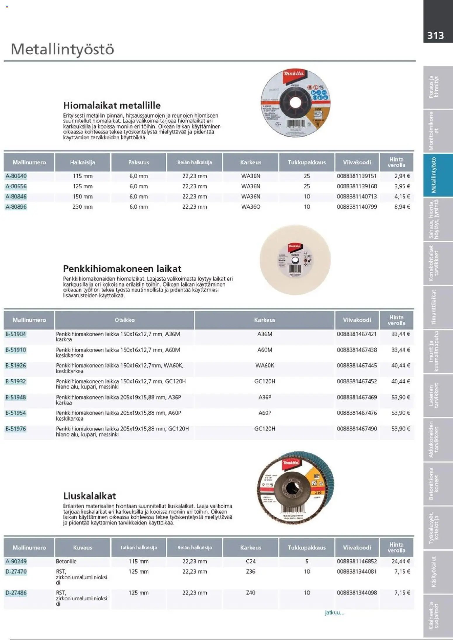 Makita - Tuoteluettelo 2026
