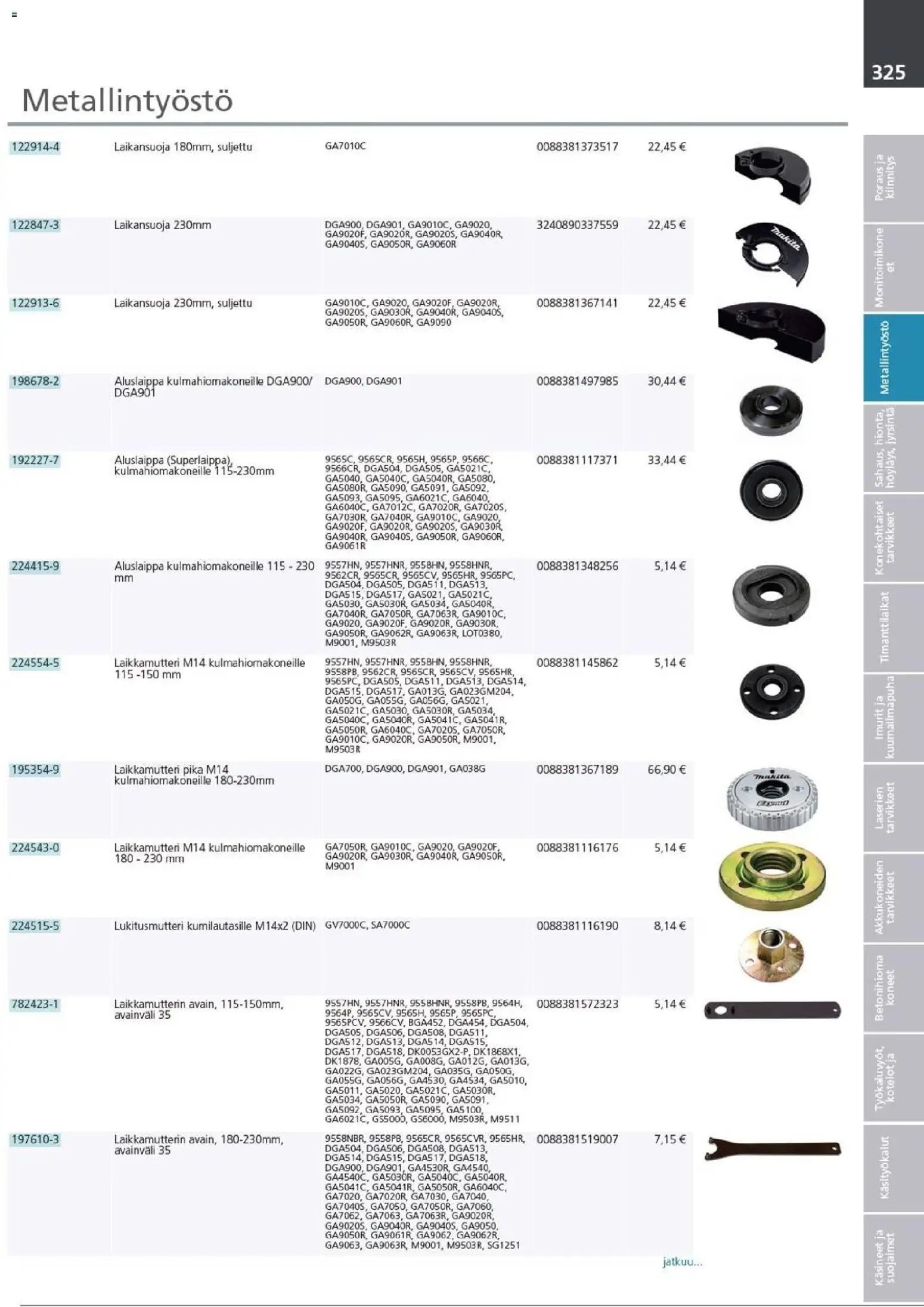 Makita - Tuoteluettelo 2026