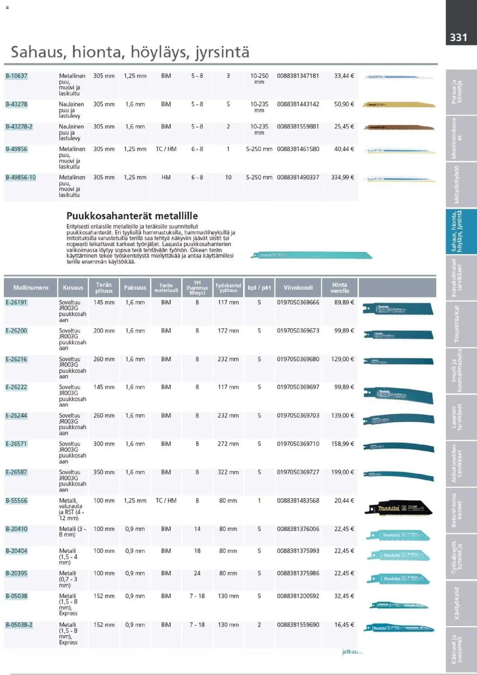 Makita - Tuoteluettelo 2026