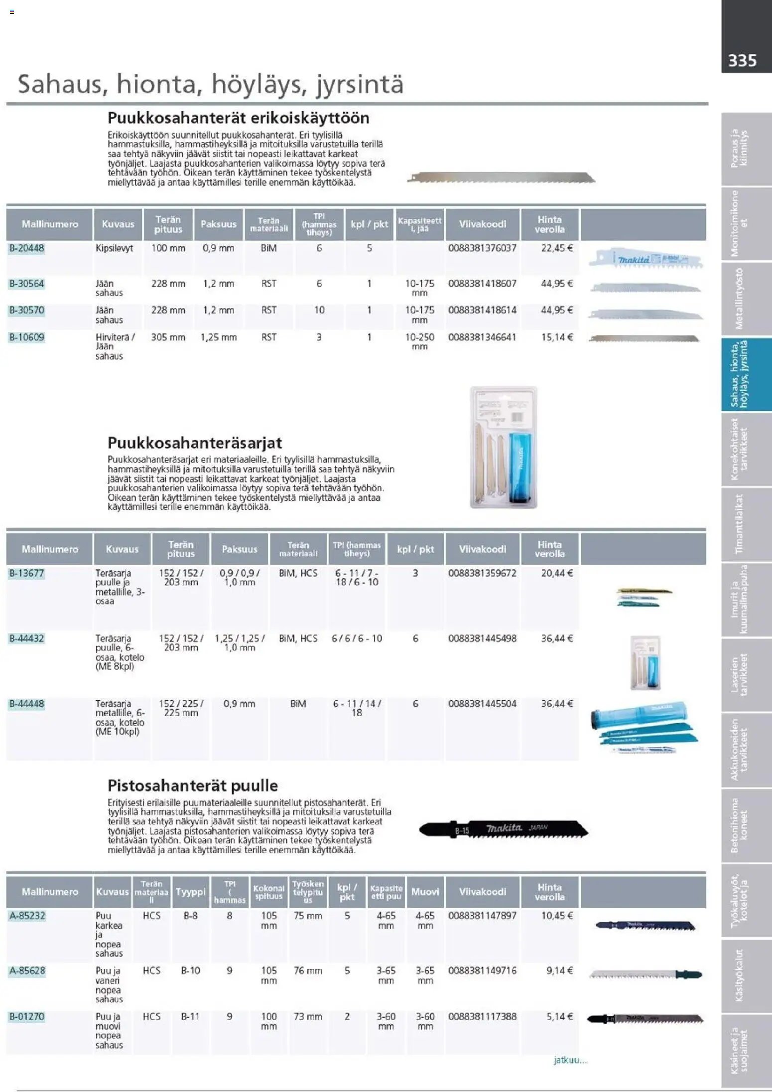 Makita - Tuoteluettelo 2026