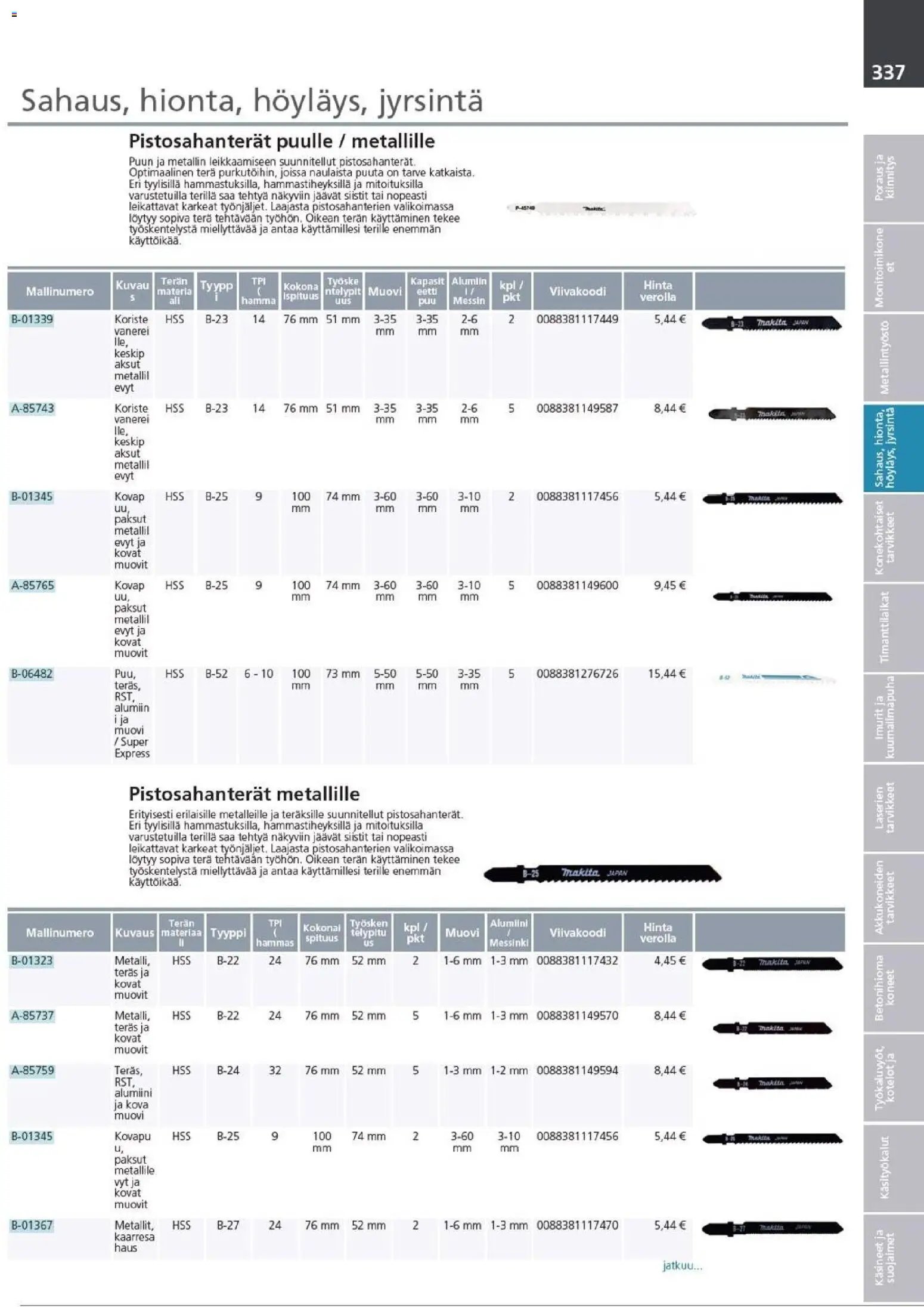 Makita - Tuoteluettelo 2026