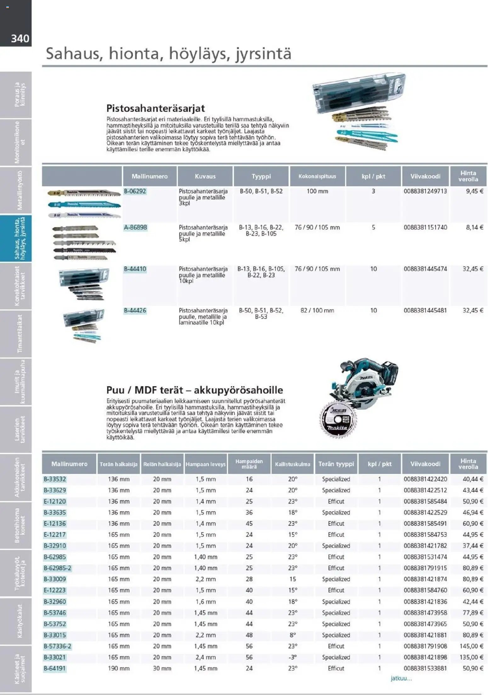 Makita - Tuoteluettelo 2026