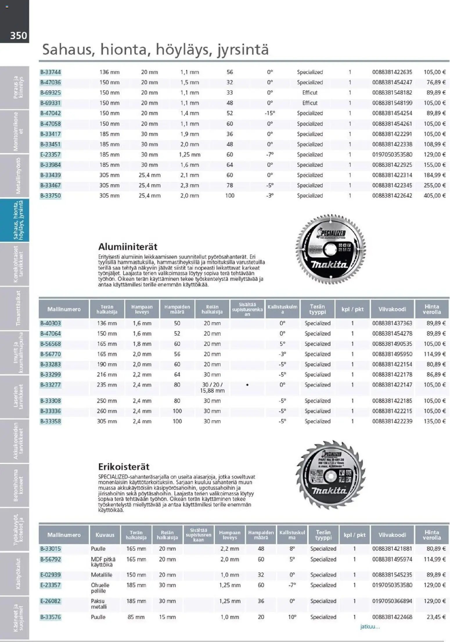 Makita - Tuoteluettelo 2026