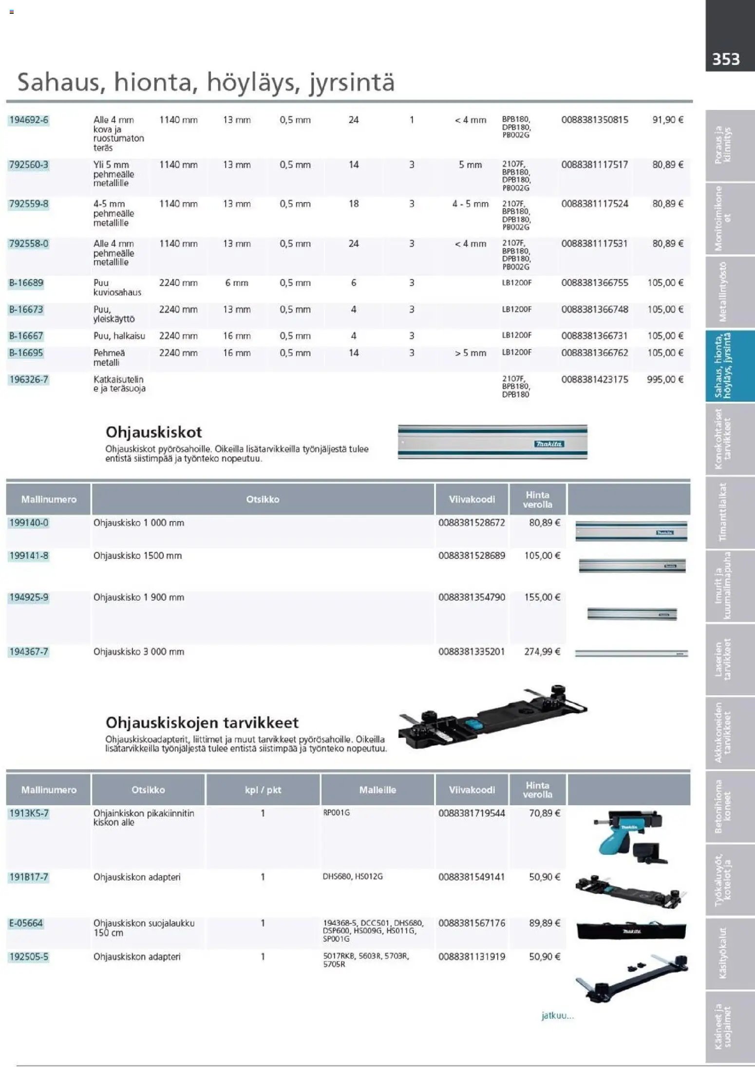 Makita - Tuoteluettelo 2026