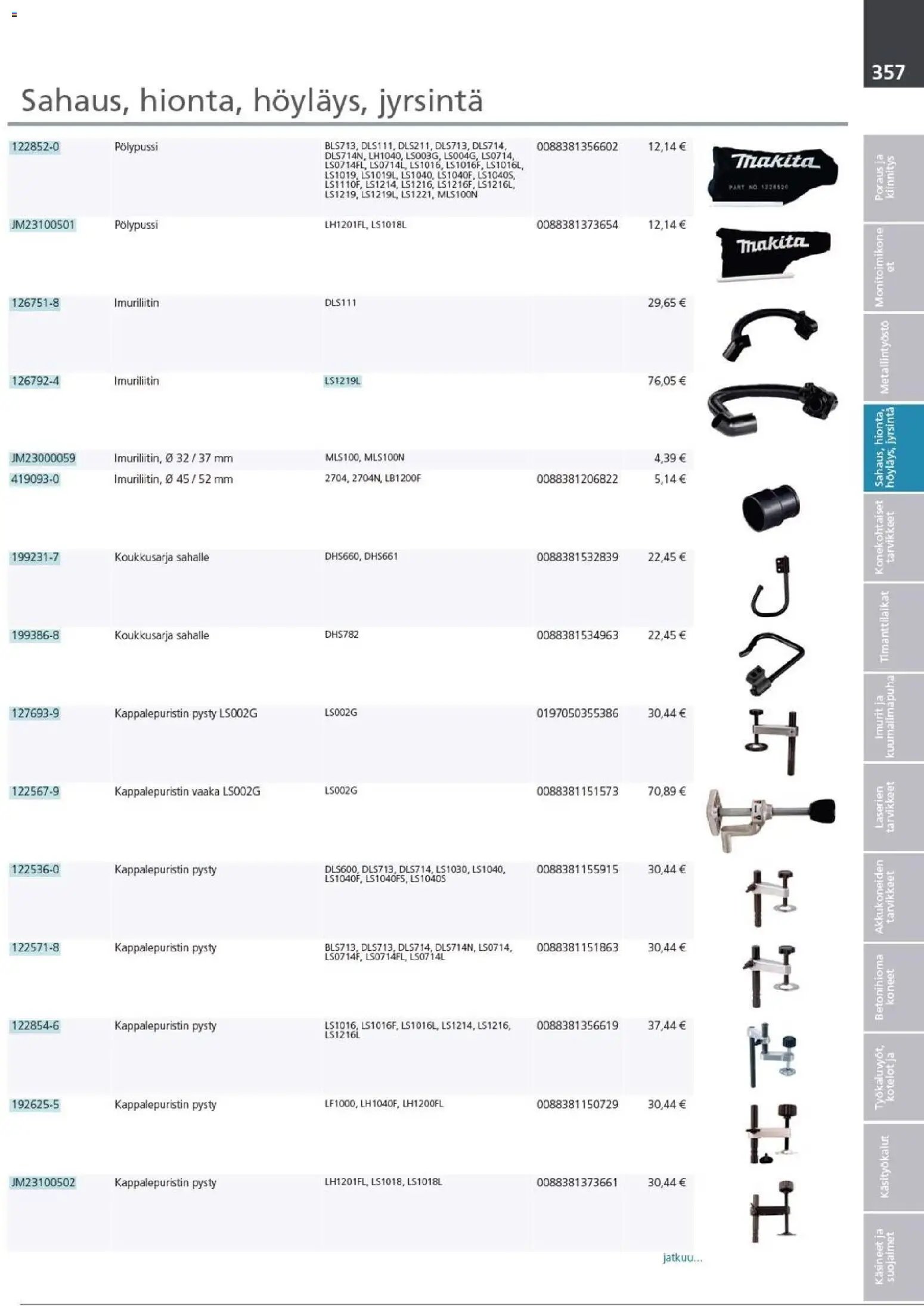 Makita - Tuoteluettelo 2026