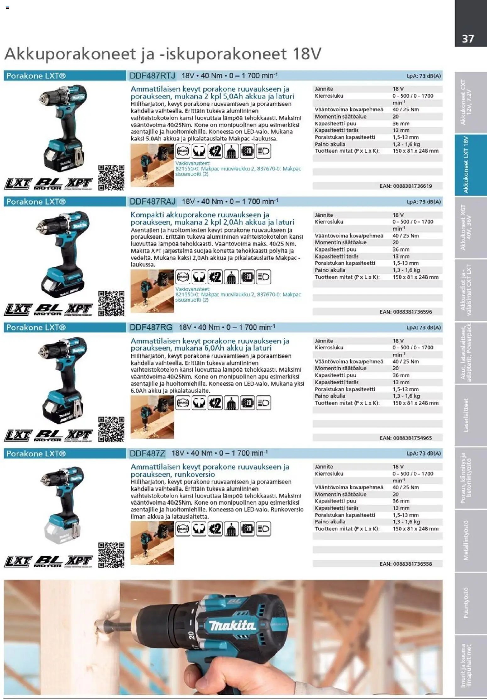 Makita - Tuoteluettelo 2026