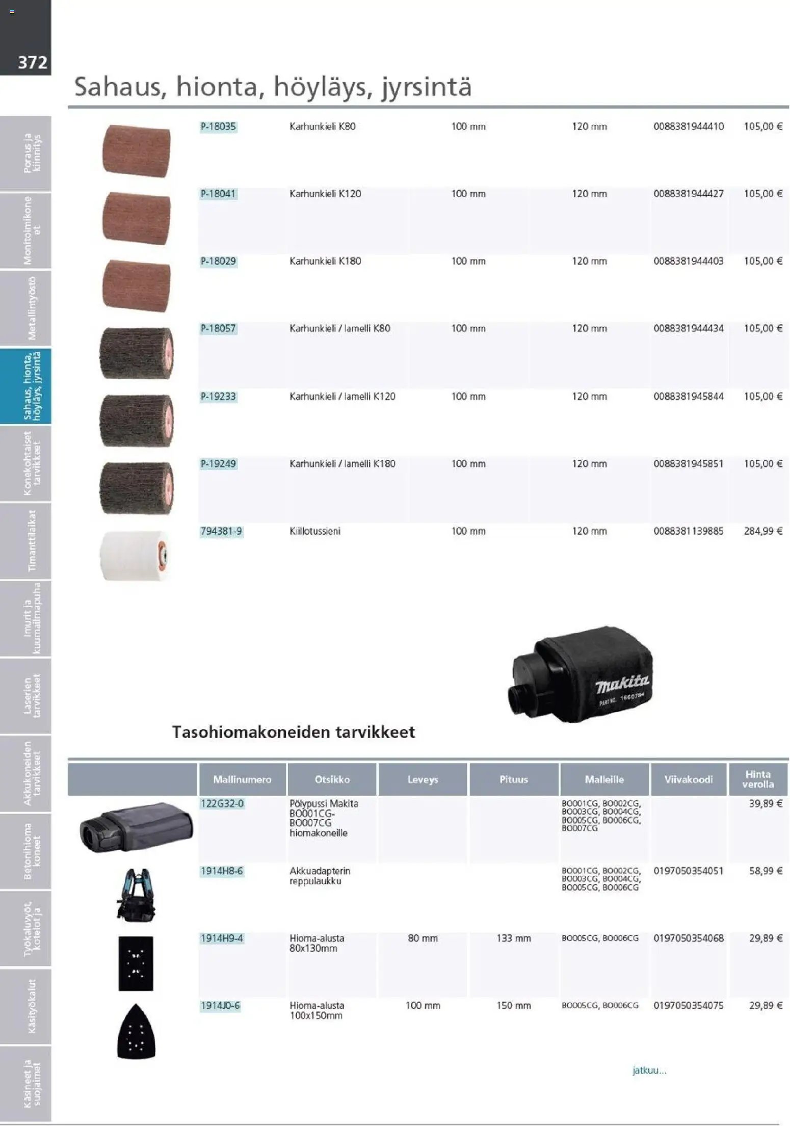 Makita - Tuoteluettelo 2026