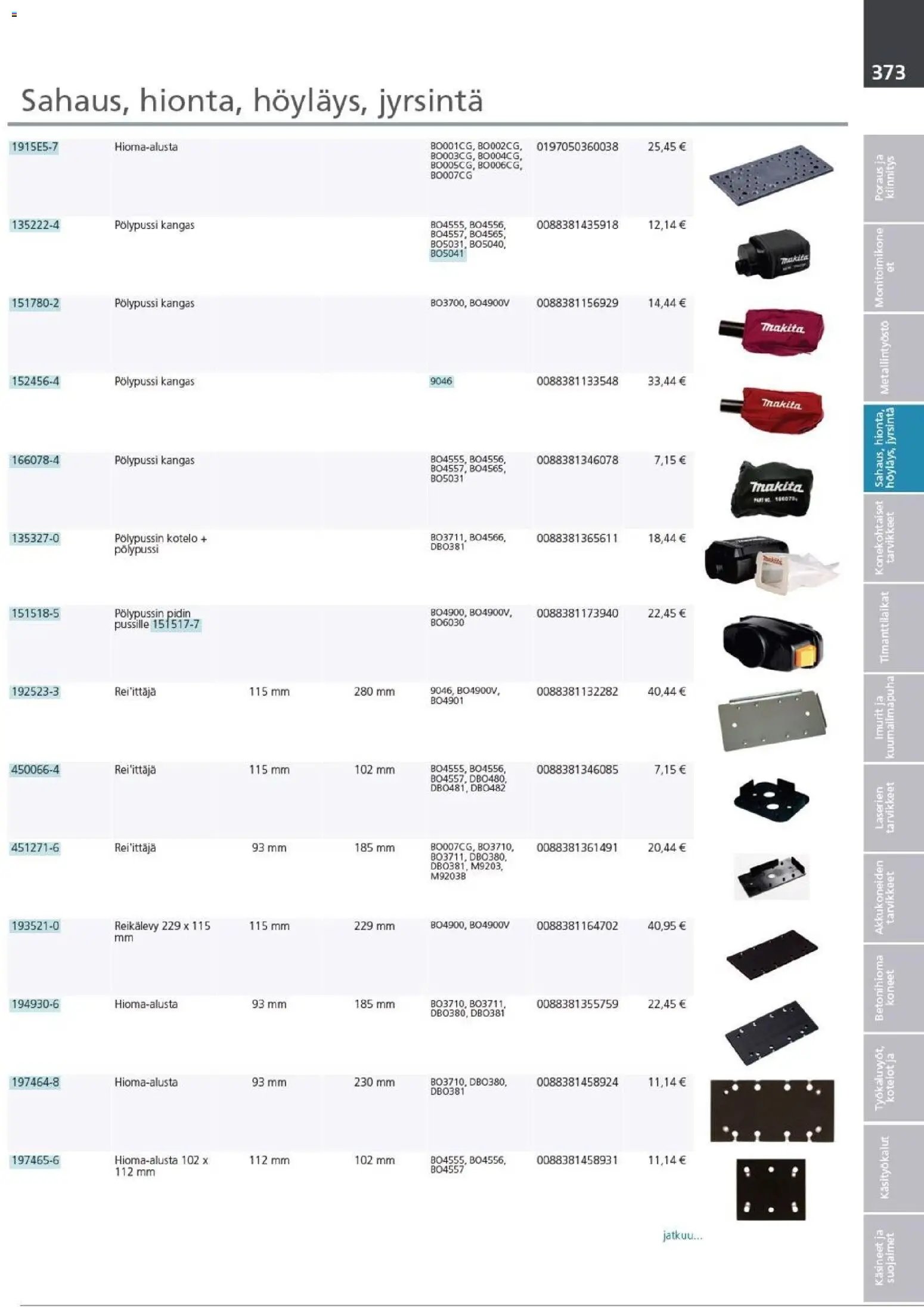 Makita - Tuoteluettelo 2026