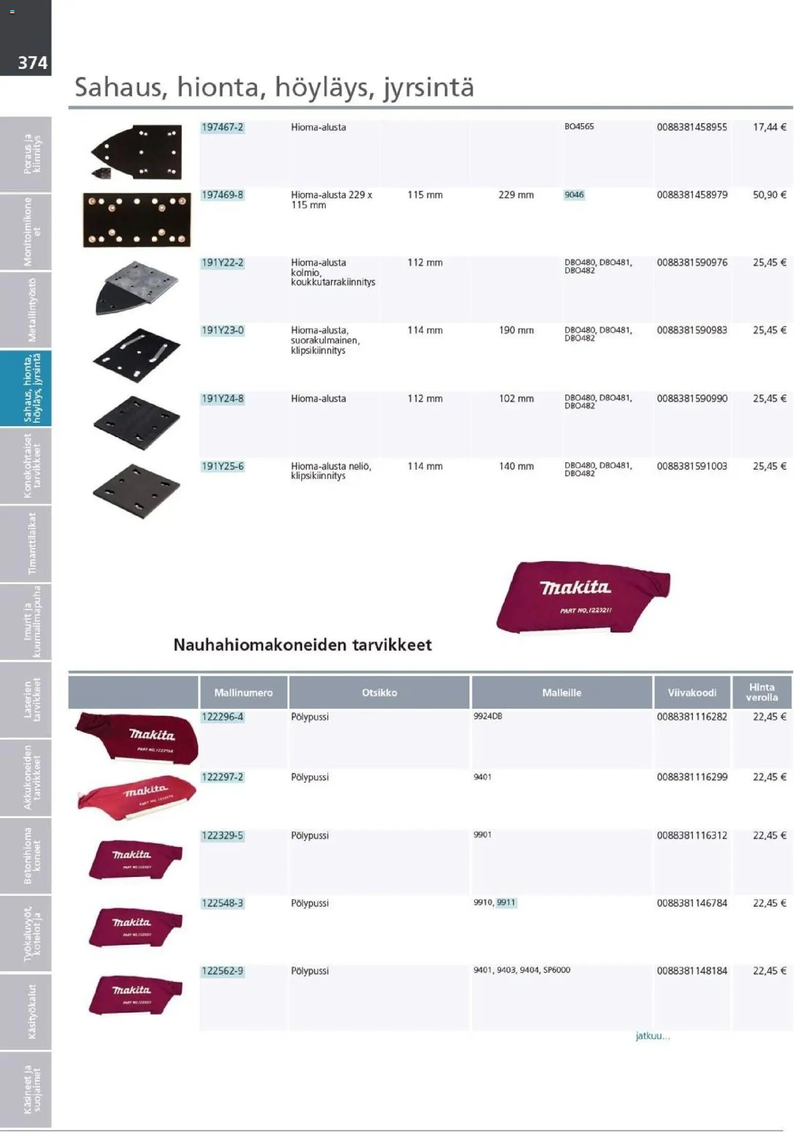 Makita - Tuoteluettelo 2026