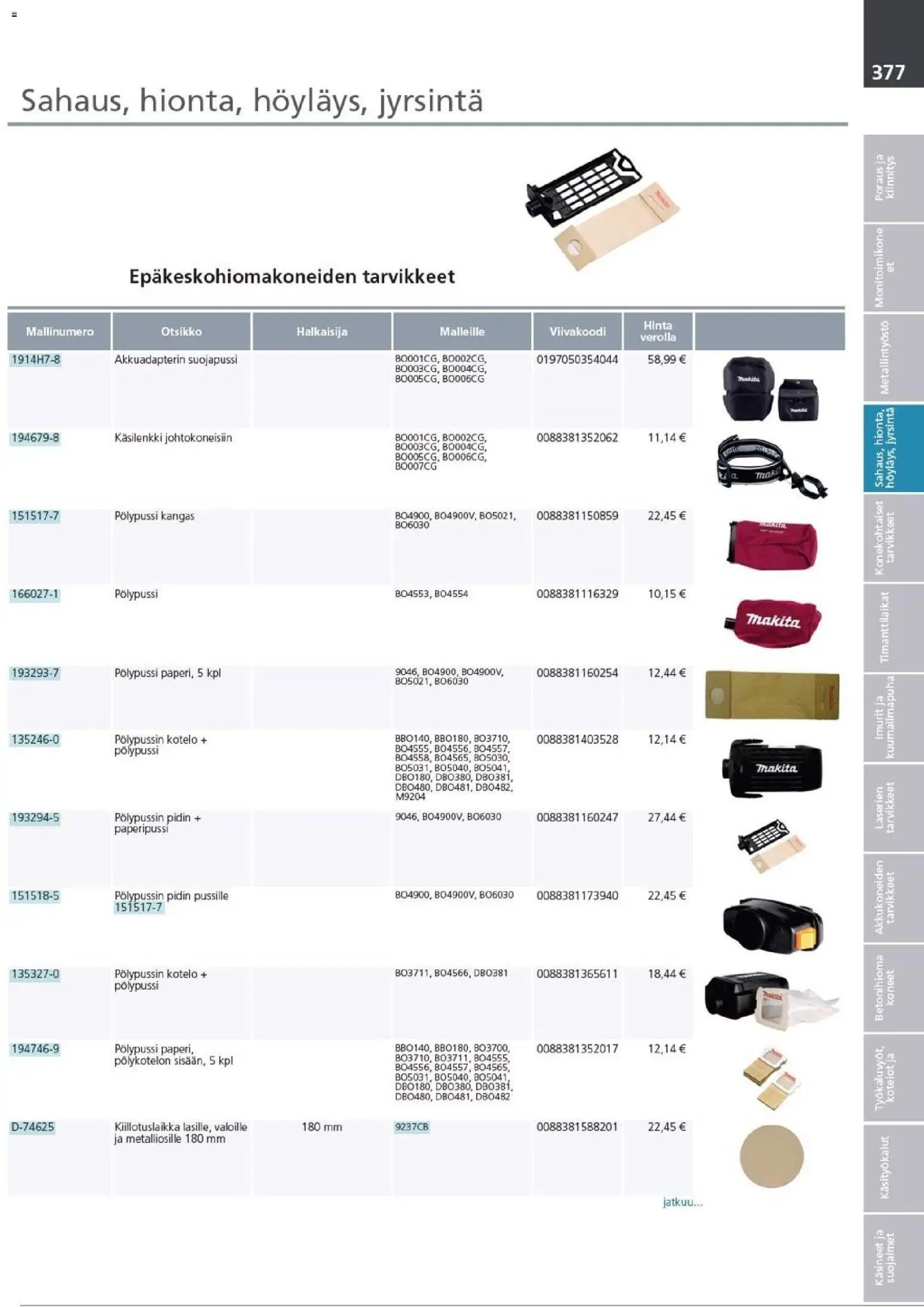 Makita - Tuoteluettelo 2026