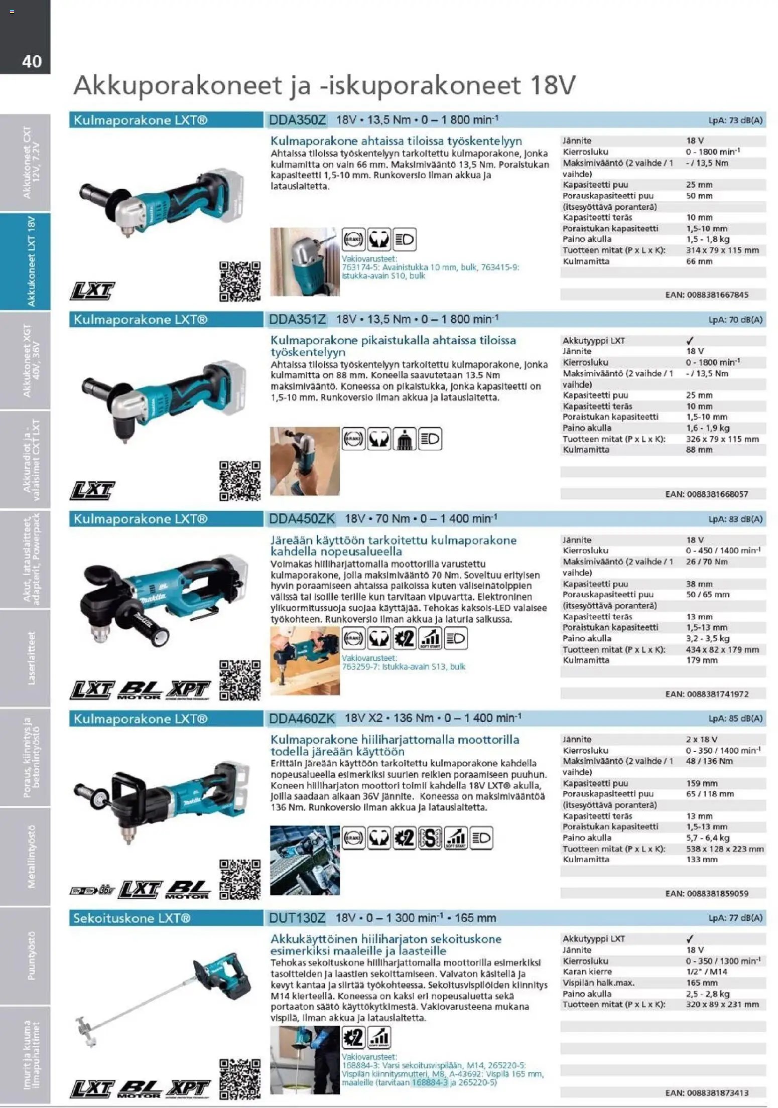 Makita - Tuoteluettelo 2026