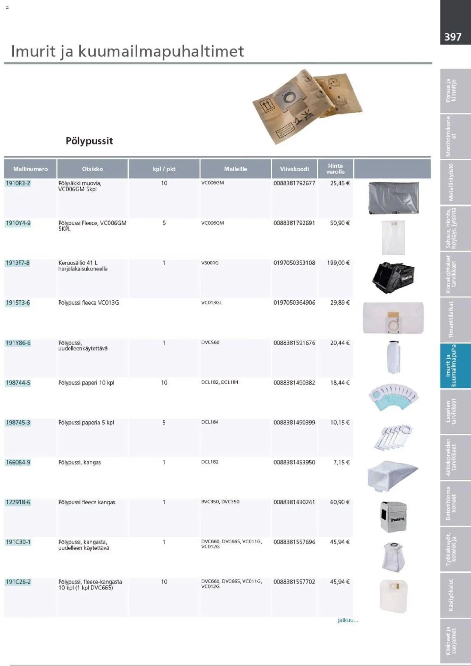 Makita - Tuoteluettelo 2026