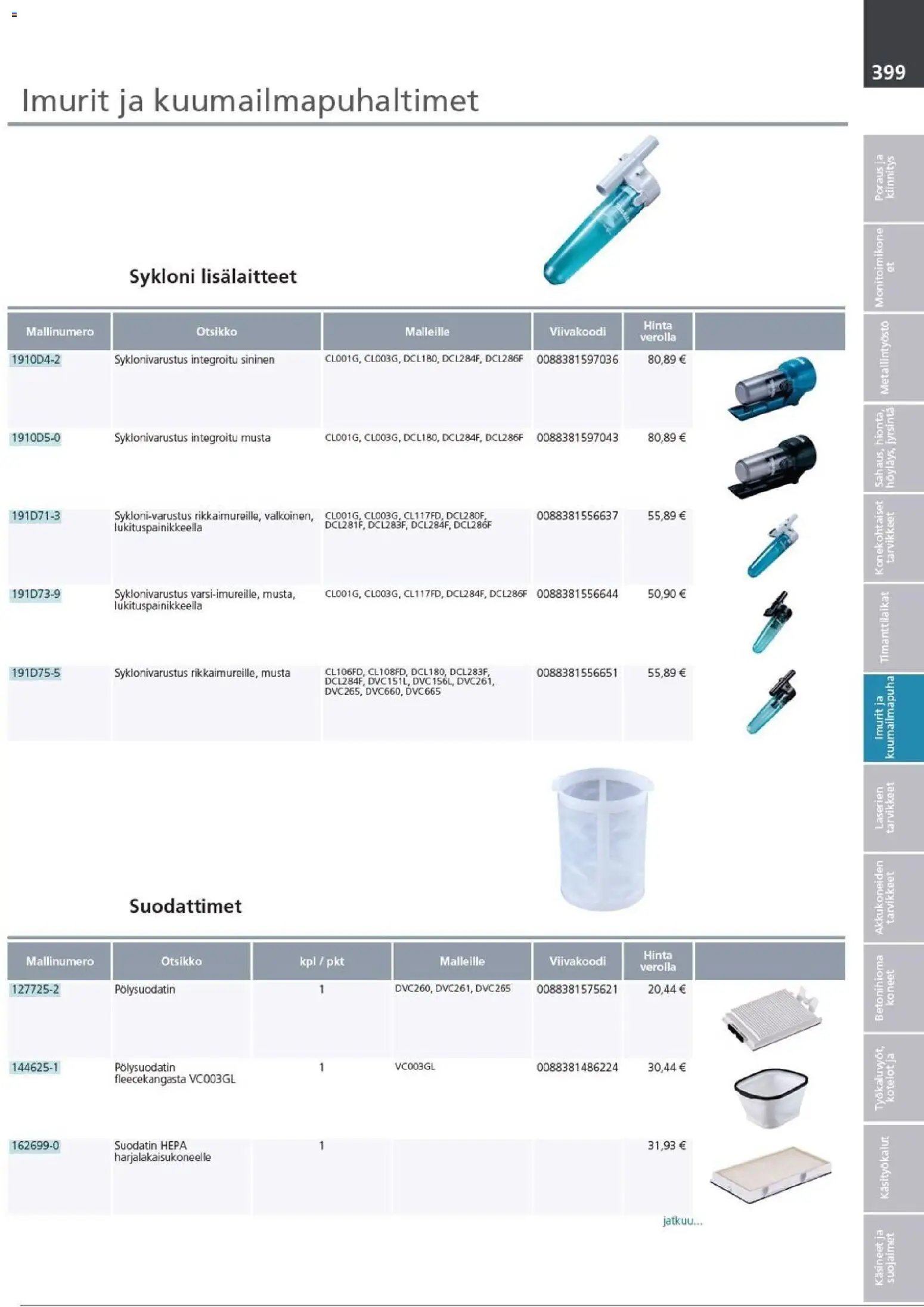 Makita - Tuoteluettelo 2026