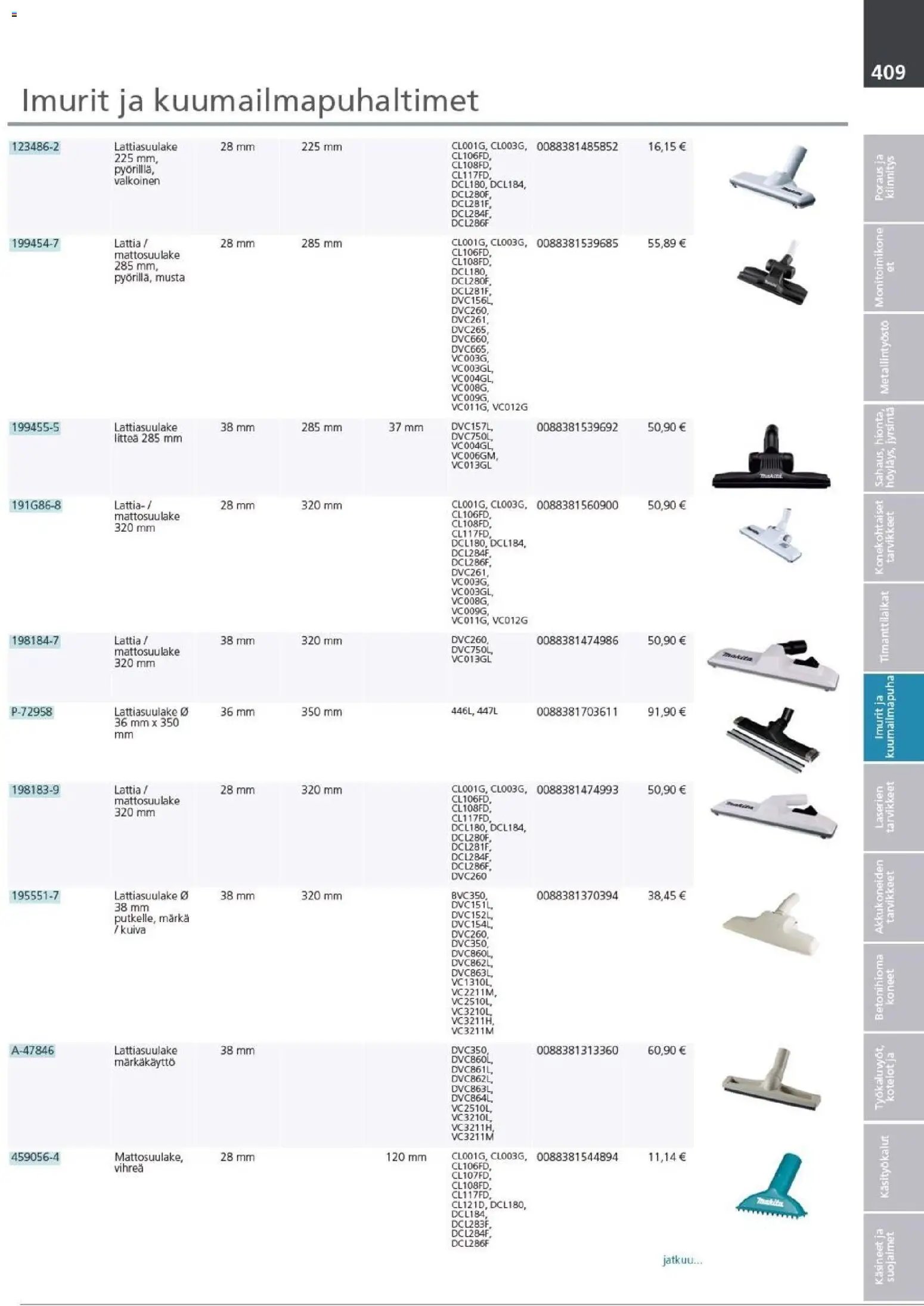 Makita - Tuoteluettelo 2026