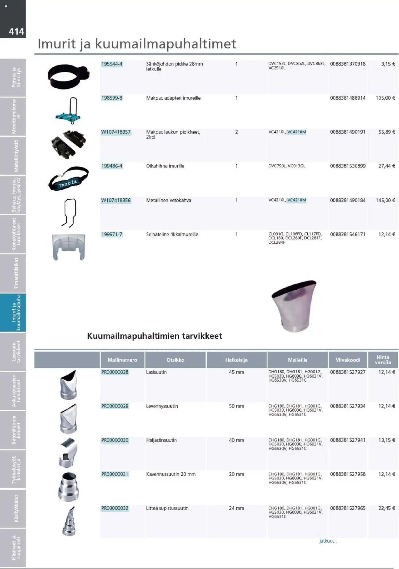 Makita - Tuoteluettelo 2026