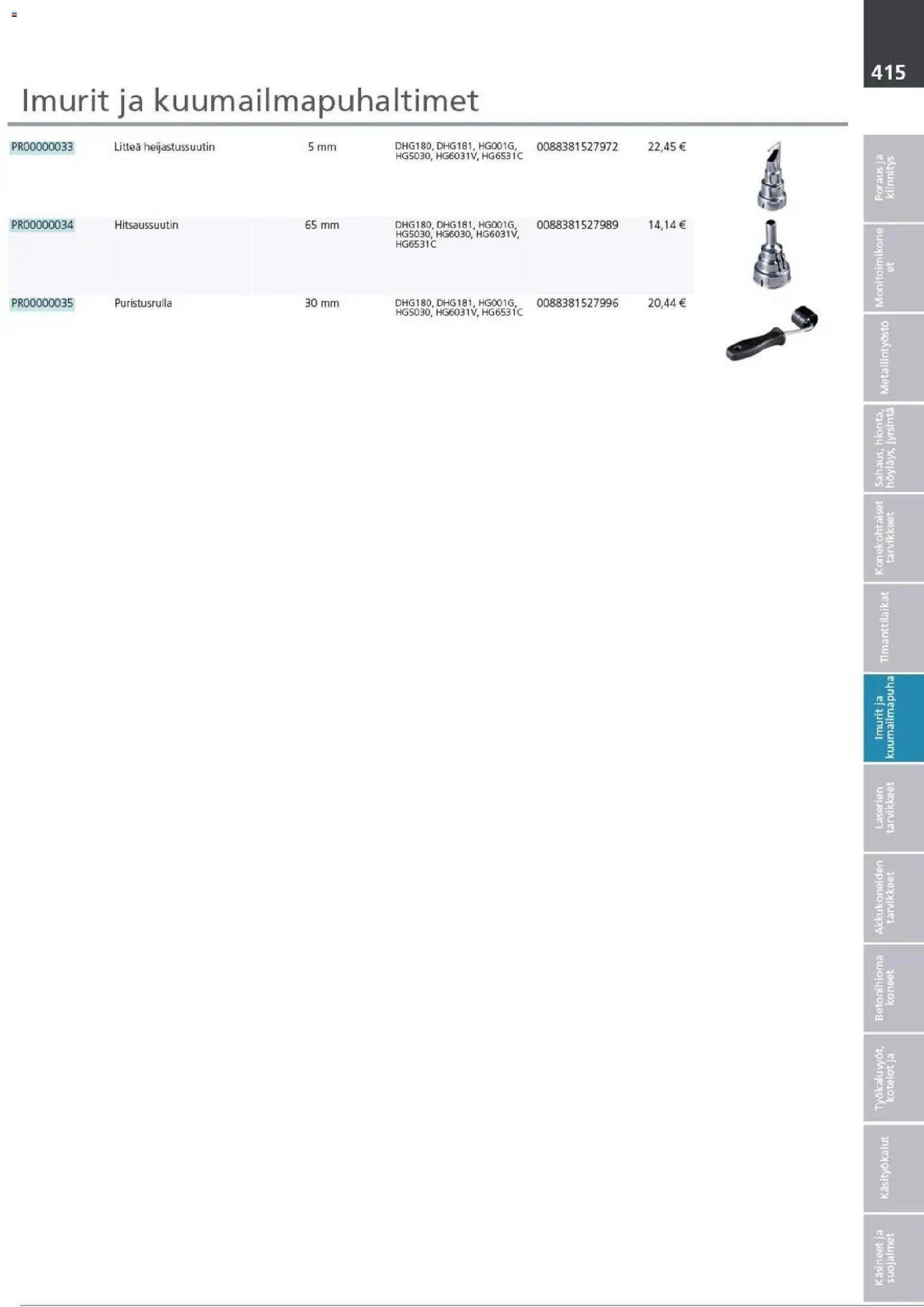 Makita - Tuoteluettelo 2026