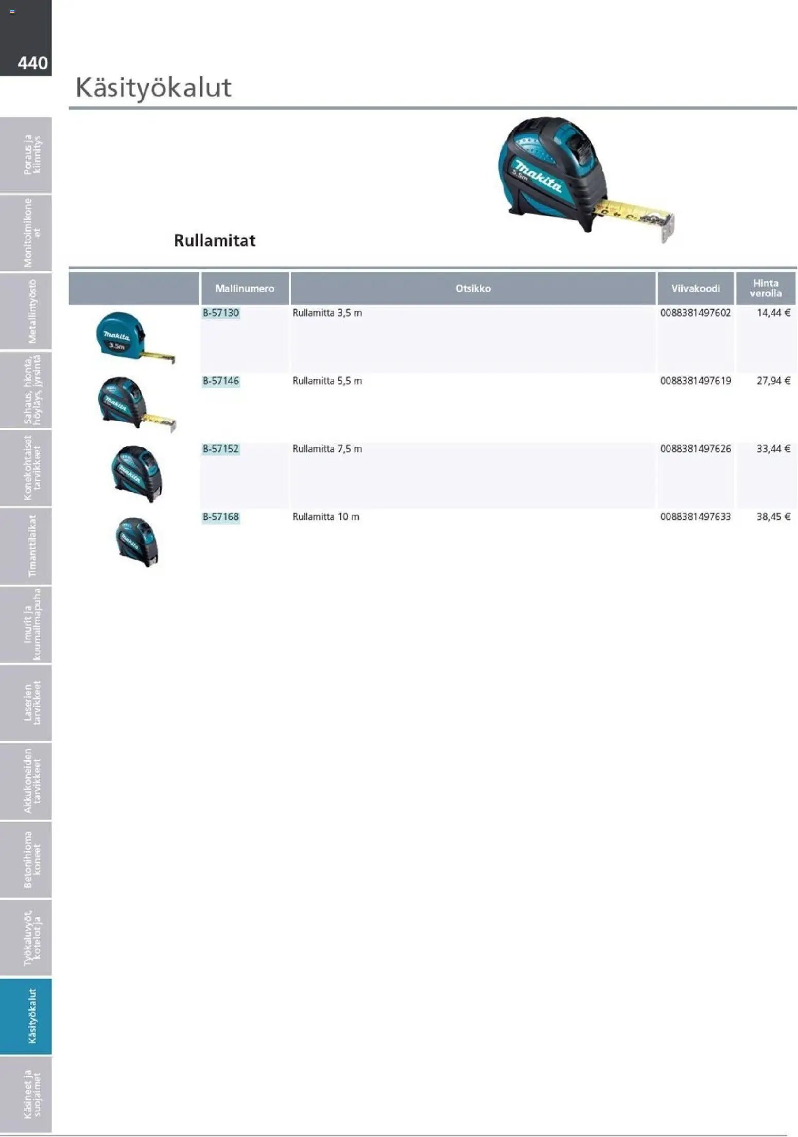 Makita - Tuoteluettelo 2026