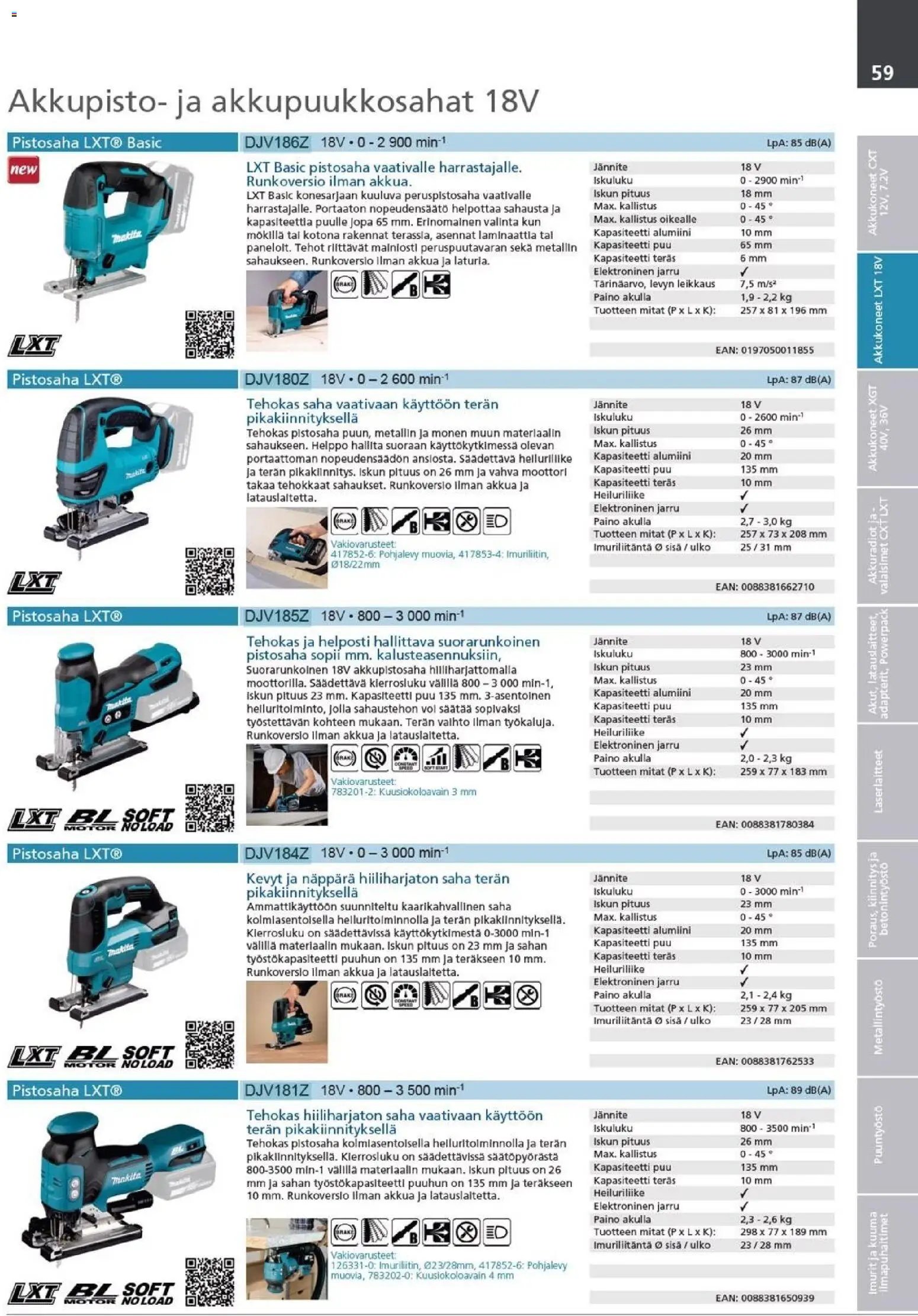 Makita - Tuoteluettelo 2026
