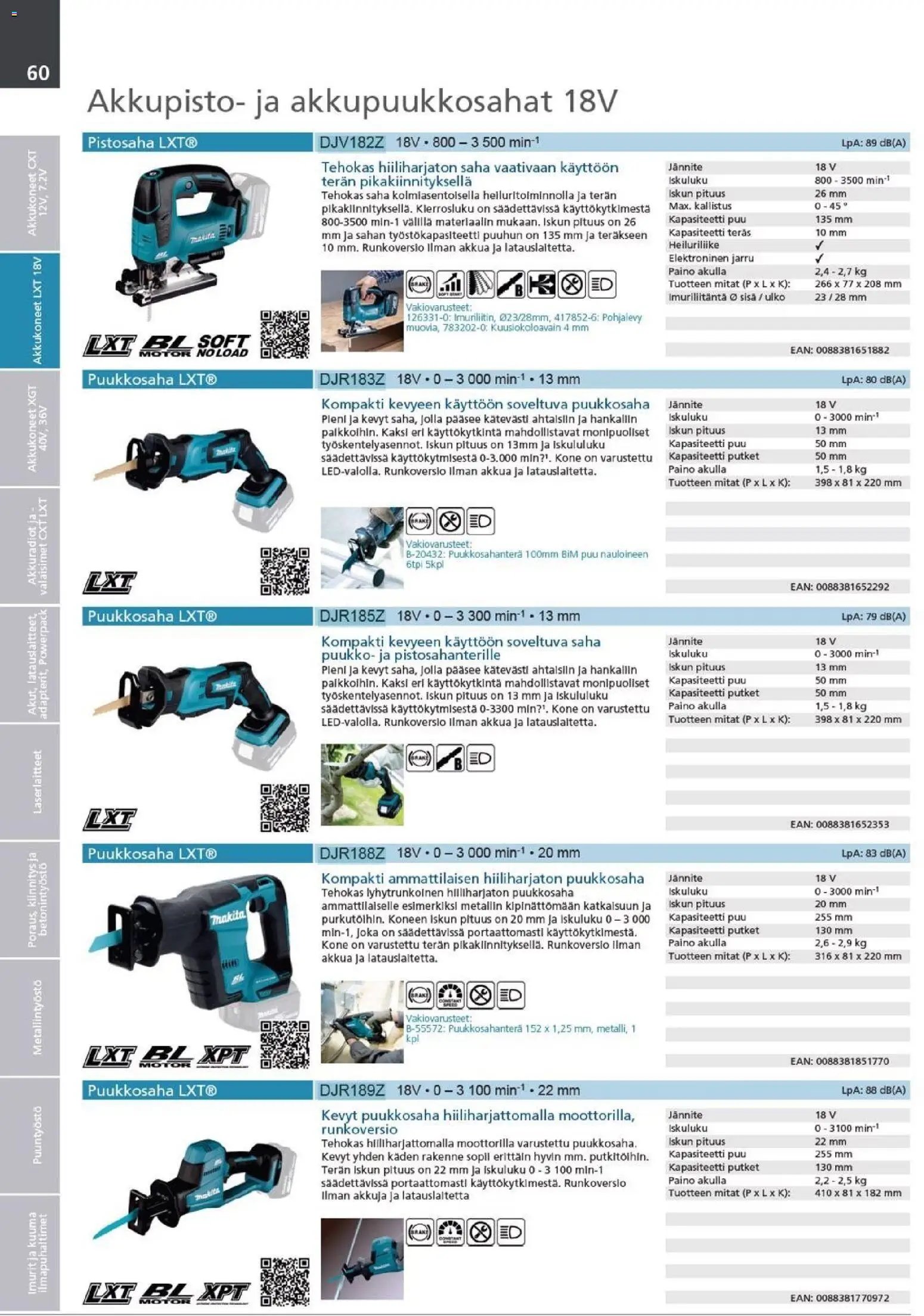 Makita - Tuoteluettelo 2026